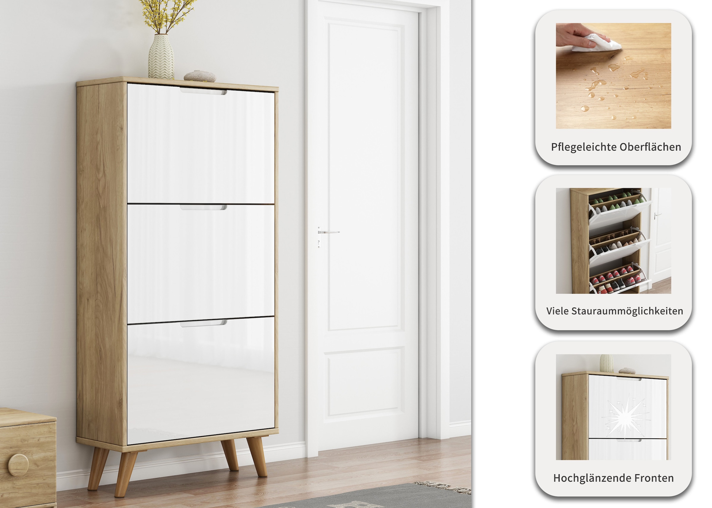 OTTO home Schuhschrank »Lund« FSC-zertifiziertem Holz, ABS-Kanten, Breite 62 cm