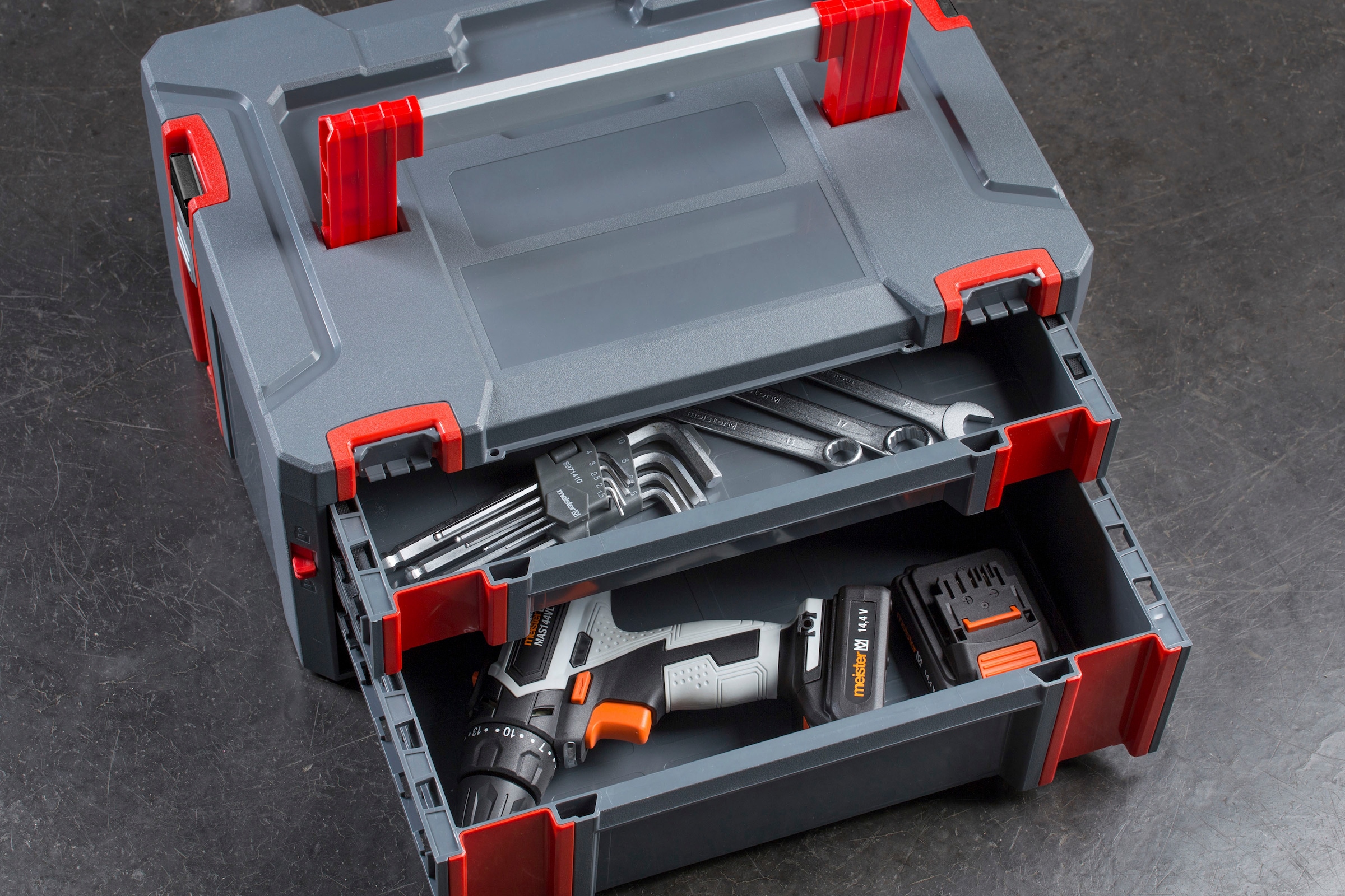 Connex Stapelbox »zwei Schubladen - 13,5 Liter Volumen - 80 kg Tragfähigkeit«, erweiterbares System - Stapelbar - robustem Kunststoff