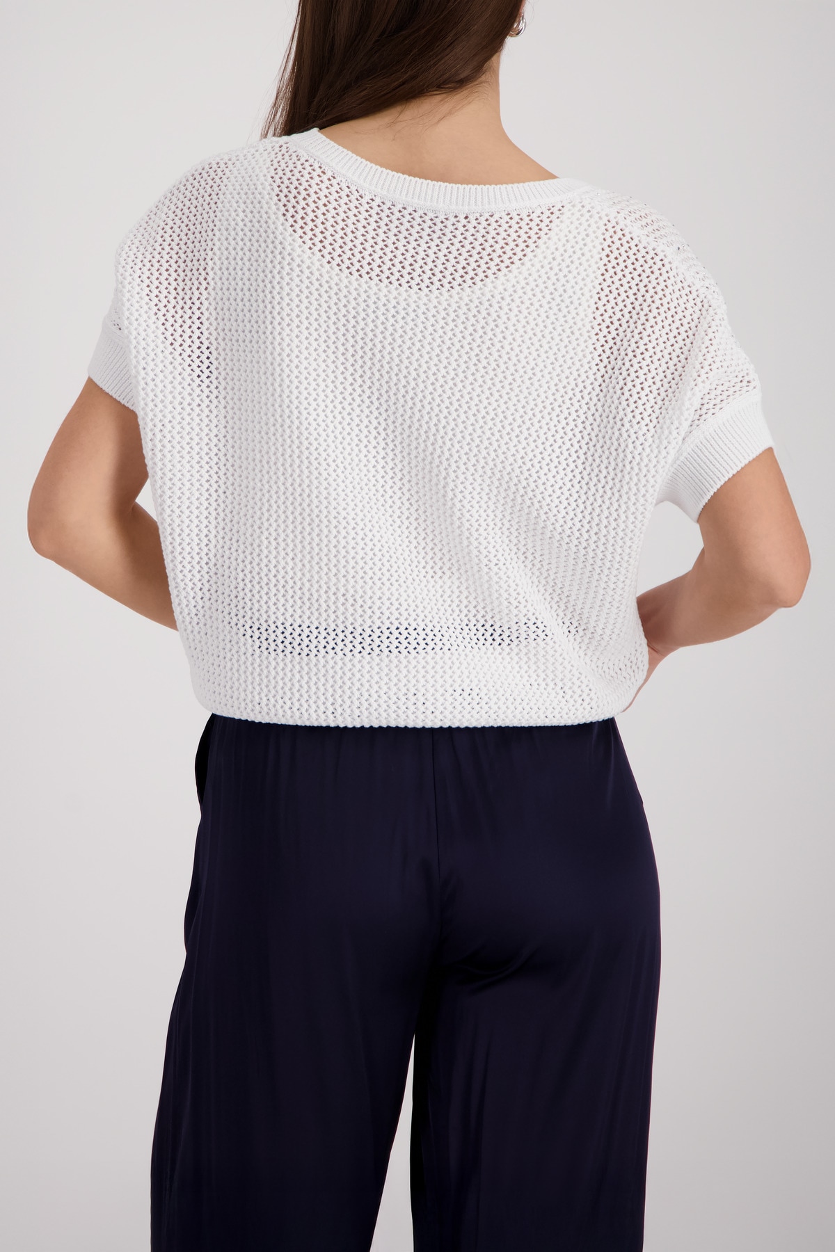 Monari Ajourpullover »Pullover Basic Schmuck« Regular fit mit Strasssteinen