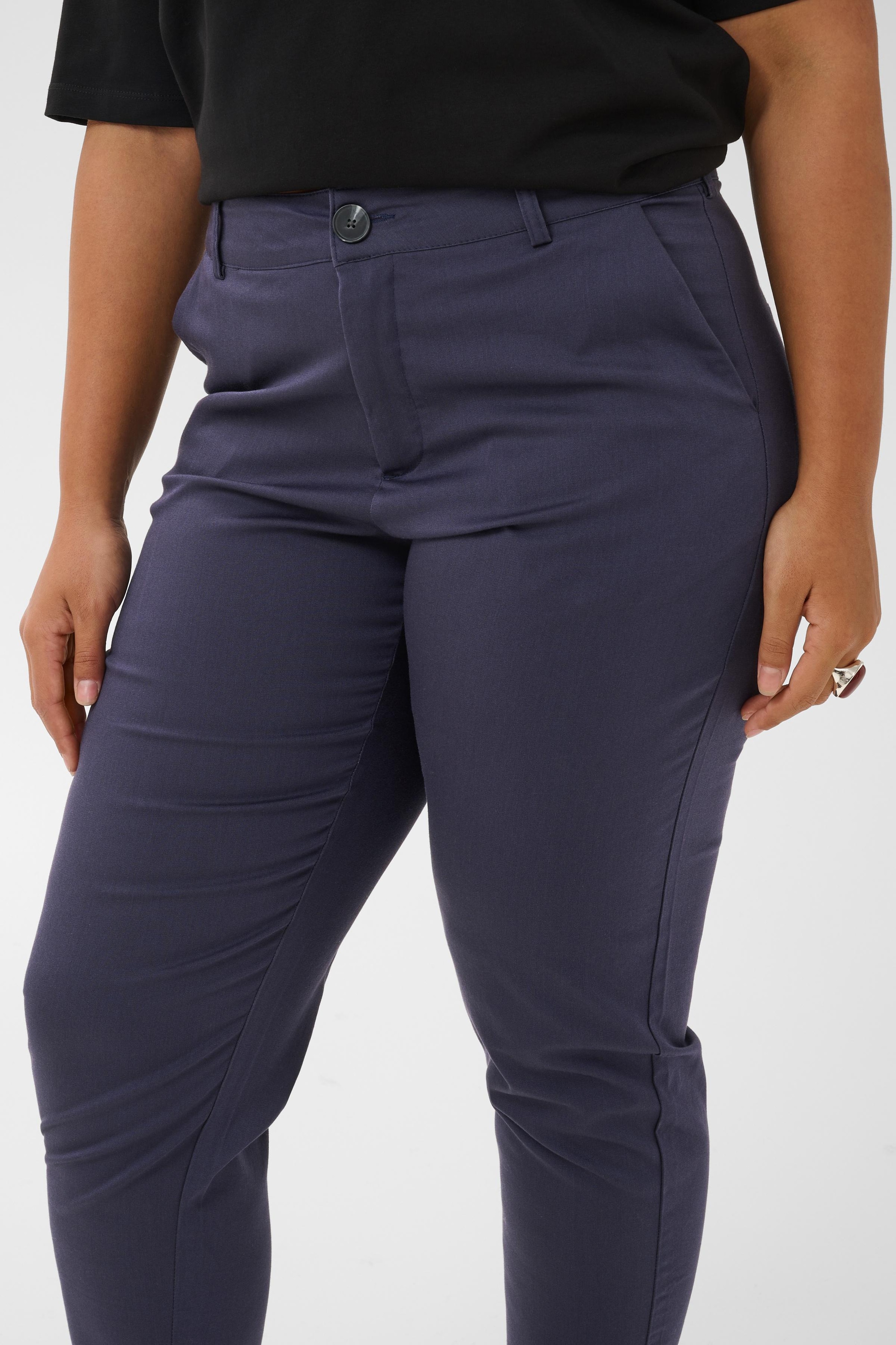 KAFFE Curve Stoffhose »Kaffe Curve Damen Hose  Slim Fit Große Größen Casual Chino Stoffhose«