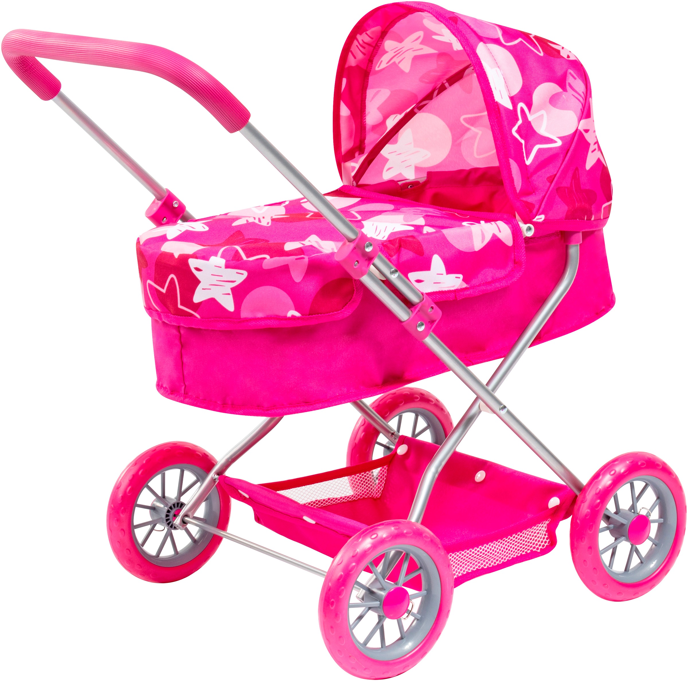 Bayer Puppenwagen »Smarty pink« mit Umhängetasche, Teller, Gabel, Löffel und Schnuller