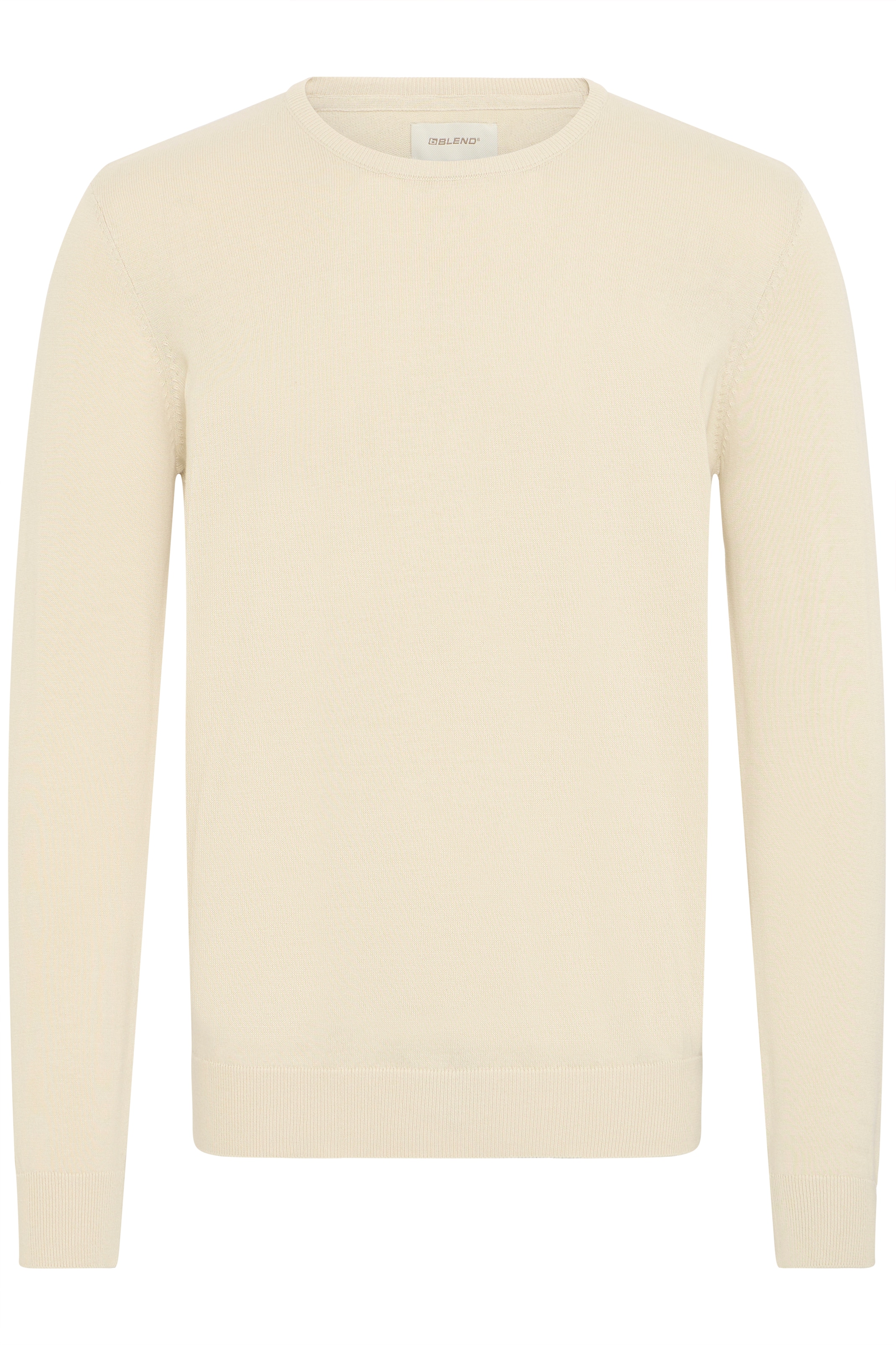 Blend Strickpullover »BHBRAY CREW KNIT« mit Rundhalsausschnitt, aus Baumwolle, Regular Fit, Langarm, unifarben