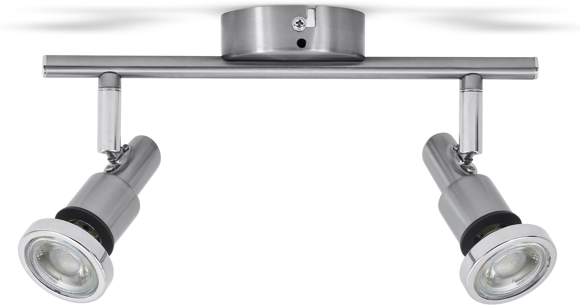 B.K.Licht LED Deckenspot, inkl. 2 x LED Leuchtmittel GU10 4,8 Watt, 400lm, 3.000K, nicht dimmbar, Strahler dreh- und schwenkbar, Schutzart IP44