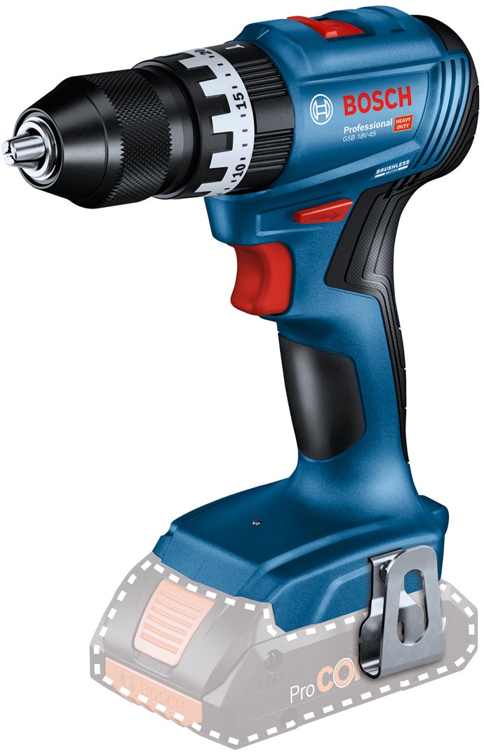 Bosch Professional, Akku-Bohrschrauber »»GSB 18V-45«« im Karton, ohne Akku, ohne Ladegerät, blau,