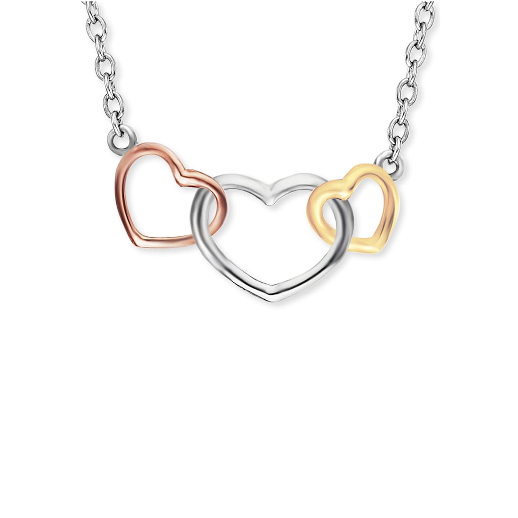 Engelsrufer Kette mit Anhänger »3 HERZEN SILBER TRICOLOR, ERN-WITHLOVE-03«