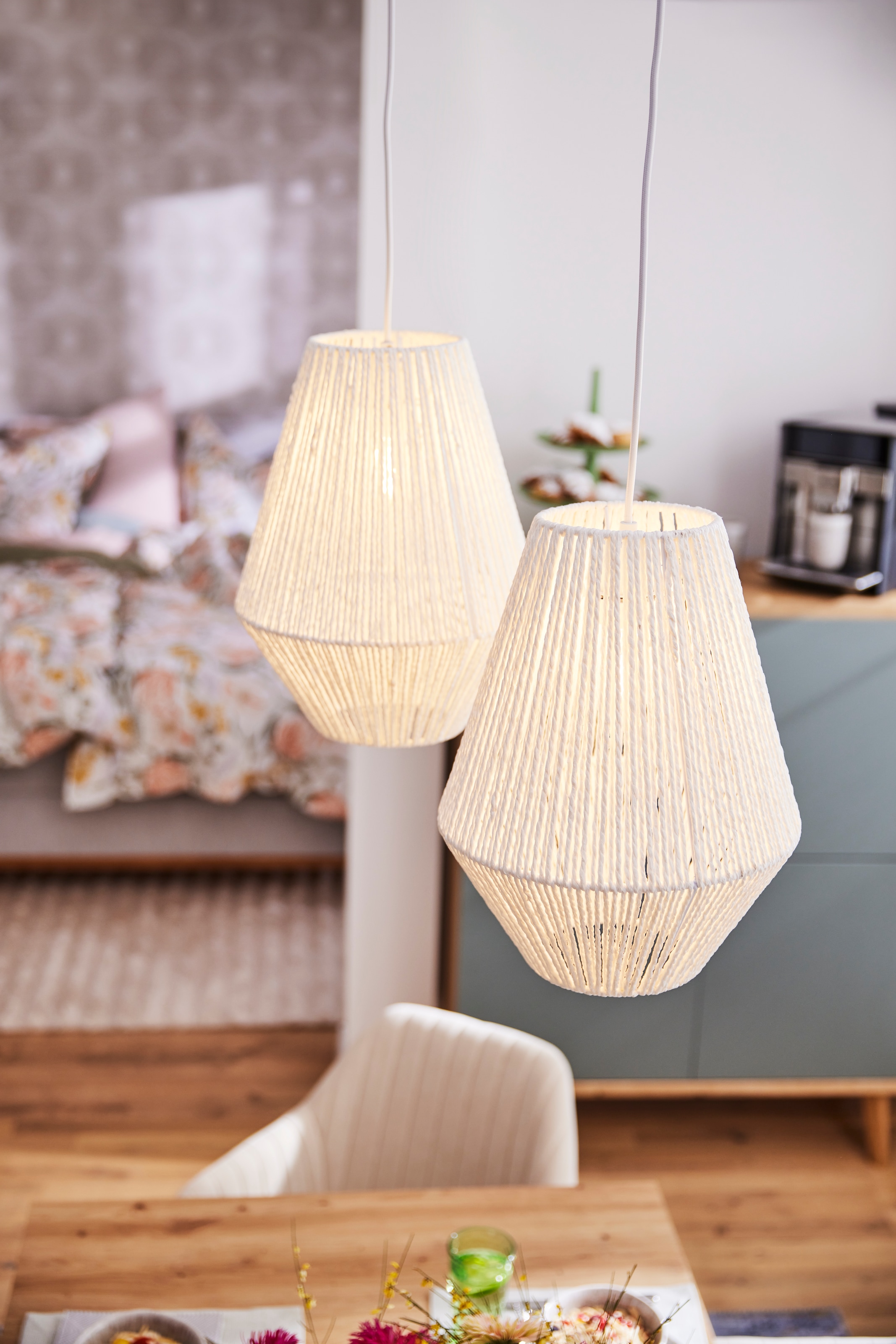 Paco Home Pendelleuchte »Pablo«, 1 flammig, Leuchtmittel E27 | ohne Leuchtmittel, LED Pendellampe E27, Optik Boho Korb Wohnzimmer Esszimmer Flur