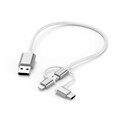 Hama USB-Kabel »3in1 Micro USB Kabel mit Adapter auf USB Type C und Lightning«, Lightning-Micro-USB-USB Typ A-USB-C, 20 cm