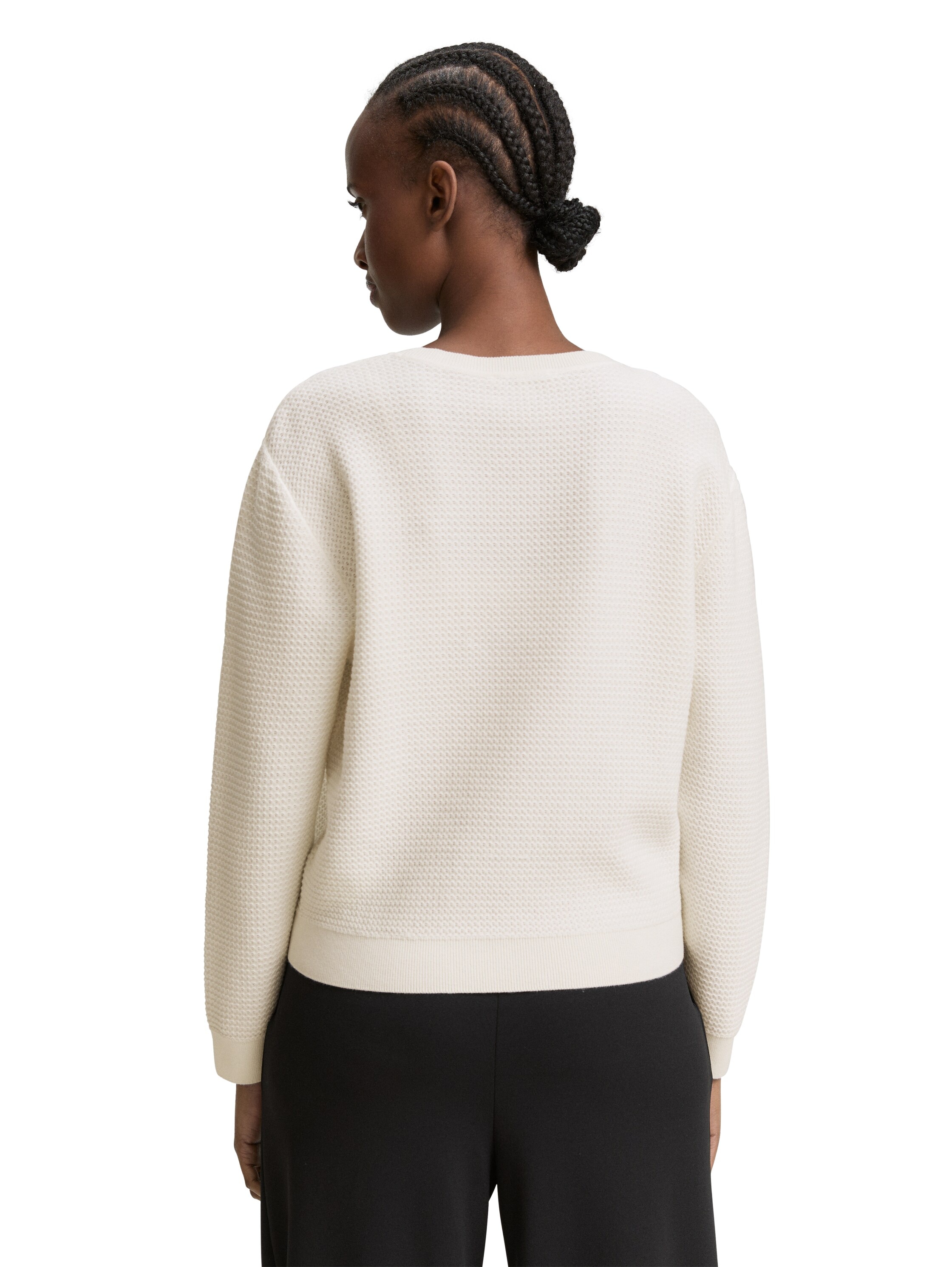 TOM TAILOR Denim Strickpullover, mit Rippbündchen