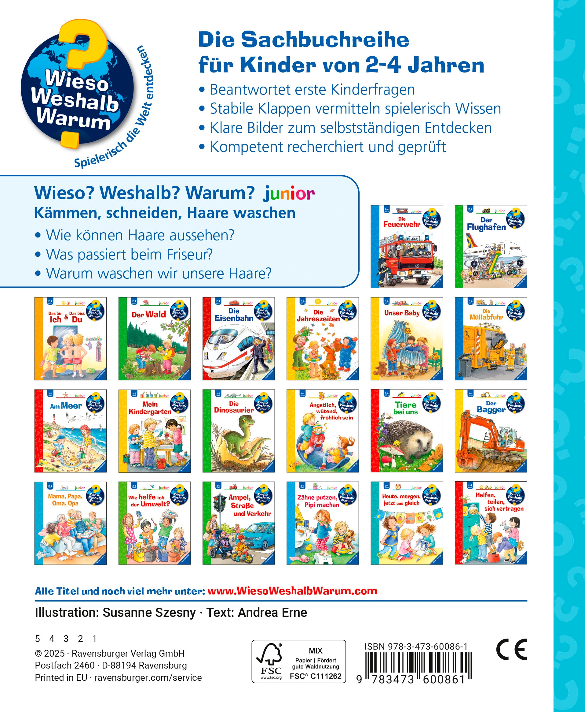 Ravensburger Kinderbuch »Wieso?Weshalb?Warum? junior, Band 79 Kämmen, schneiden, Haare waschen« Made in Europe