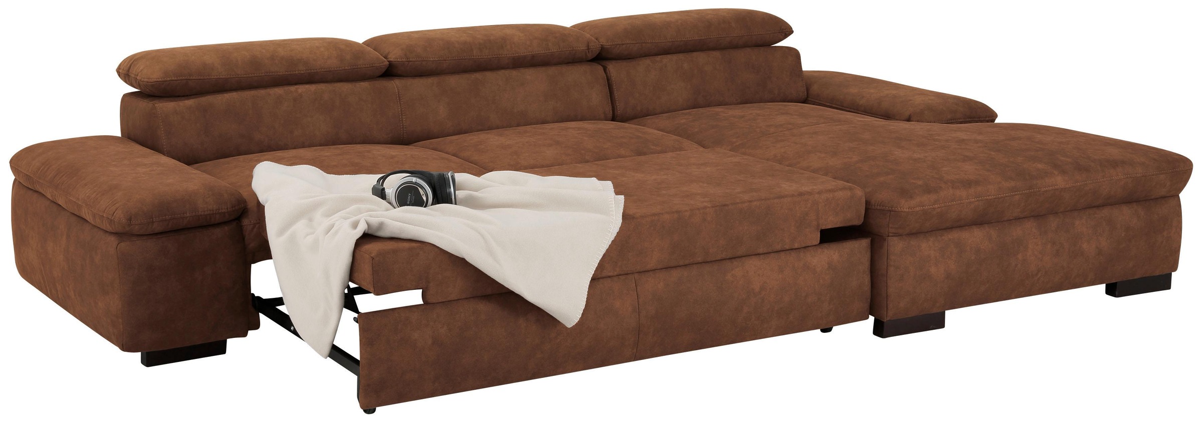 Home affaire Ecksofa »Alberto L-Form«, mit Kopfteilverstellung, wahlweise mit Bettfunktion