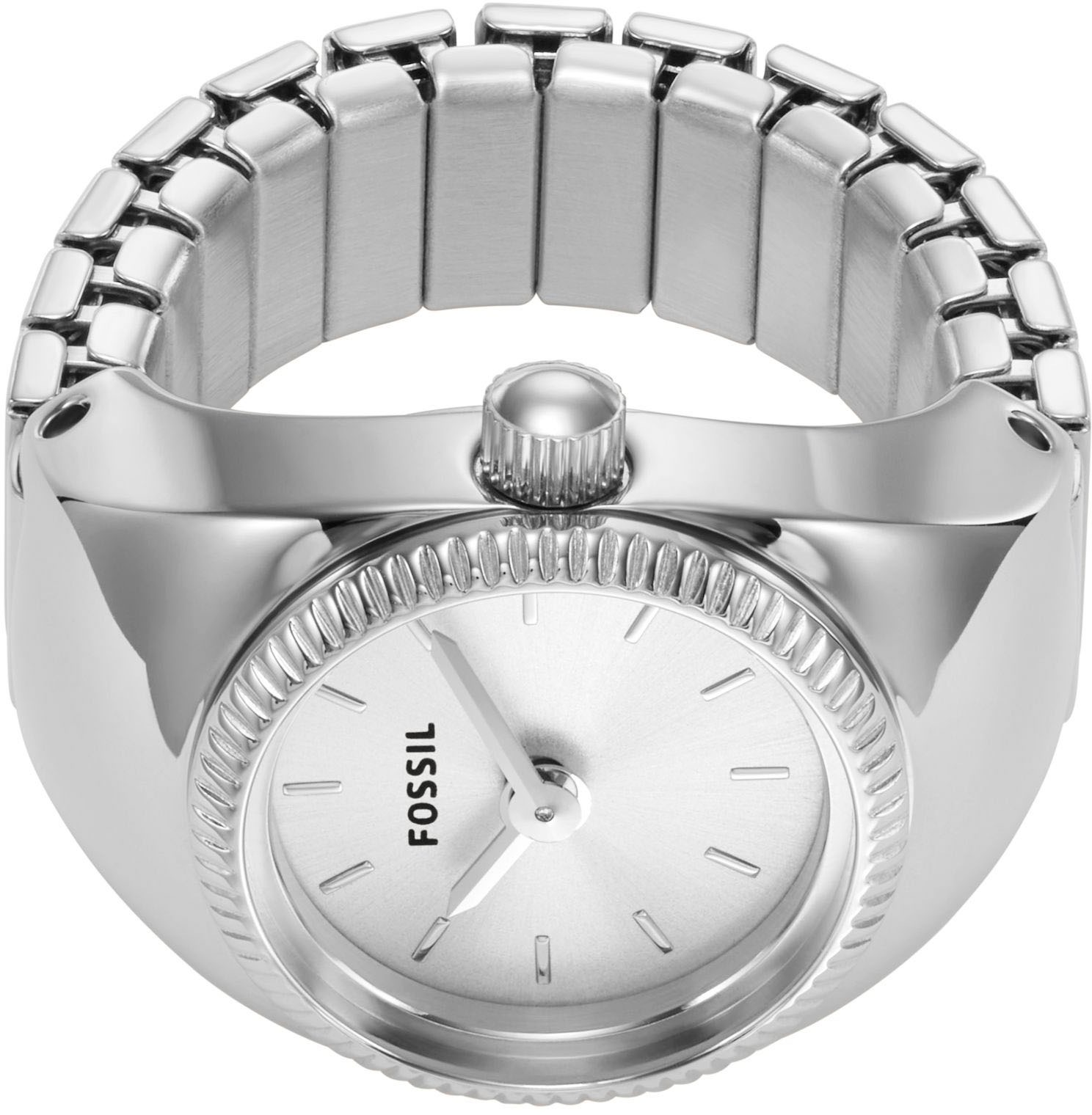 Fossil Uhrenring »WATCH RING« Quarzuhr, Damenuhr, analog, Edelstahl, Flexband, Zugband