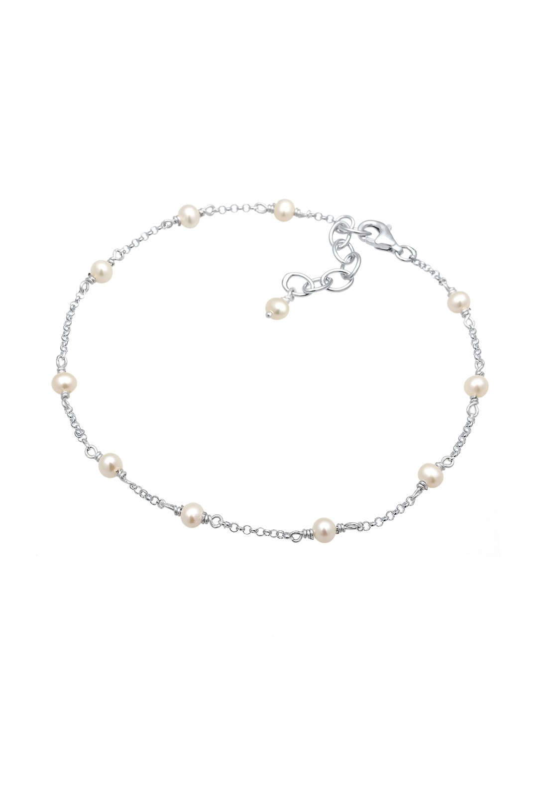 Elli Fußkette »Fußschmuck Fußkette mit Süßwasserzuchtperle 925 Silber«