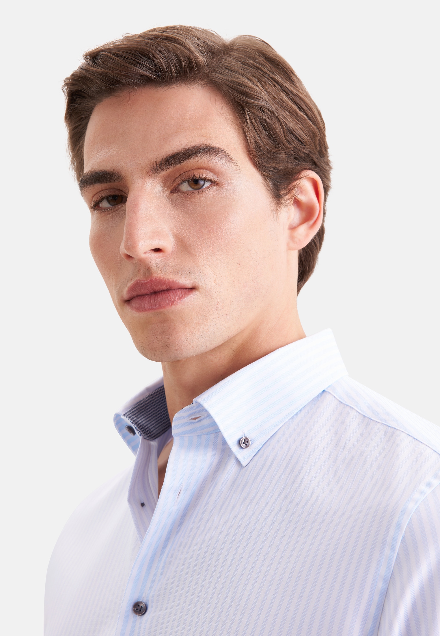 seidensticker Businesshemd »Schwarze Rose« Slim 1/1 Button-Down-Kragen Gestreift