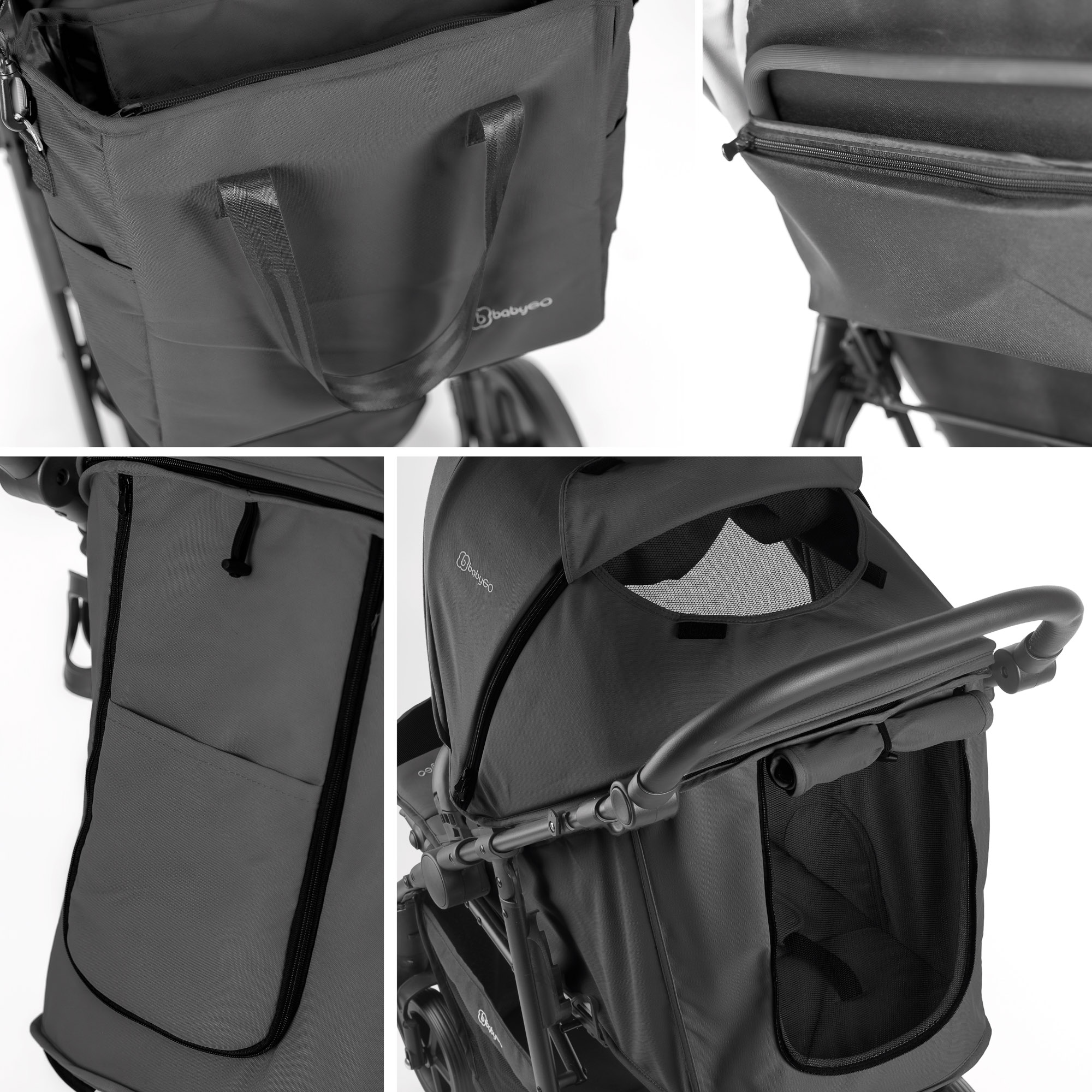 BabyGo Kombi-Kinderwagen »Evolution« 22 kg mit Babywanne, Babyschale, Wickeltasche und Sportsitz