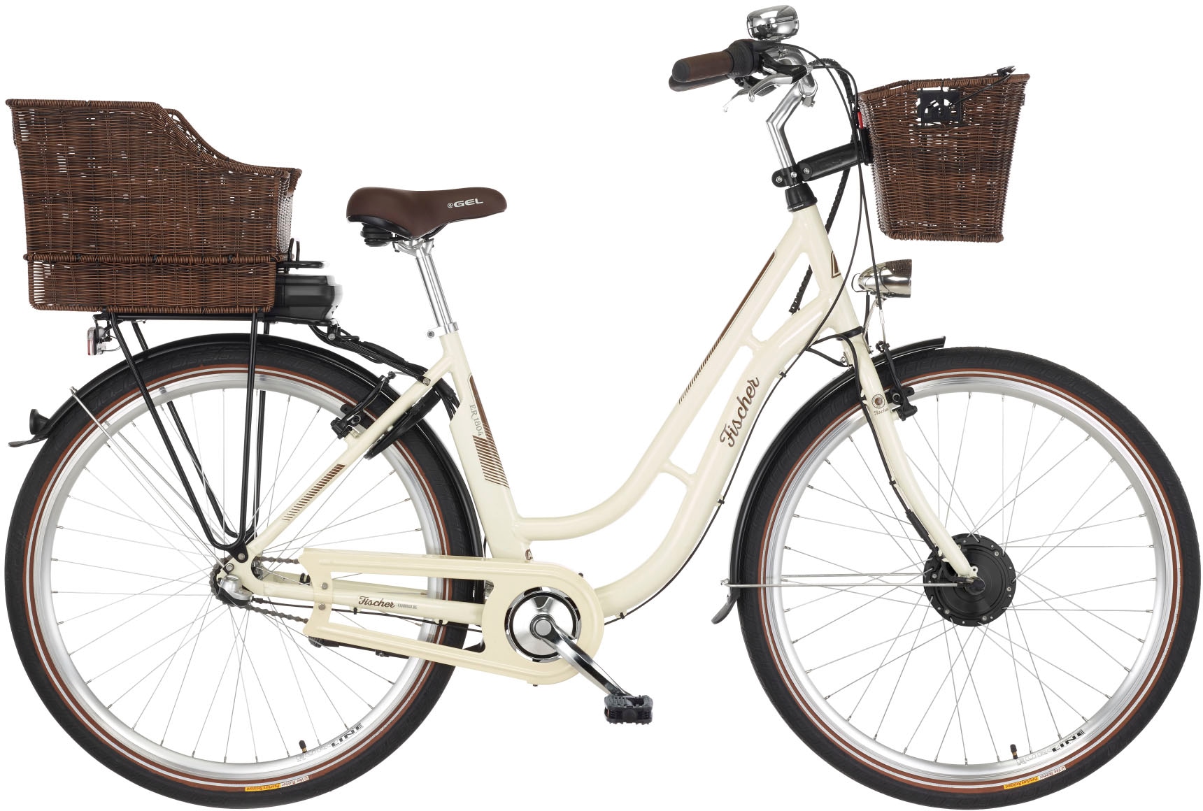 FISCHER Fahrrad E-Bike »CITA ER 1804 418 48«, 3 Gang, Shimano, Nexus, Frontmotor 250 W, (Schloss), Pedelec