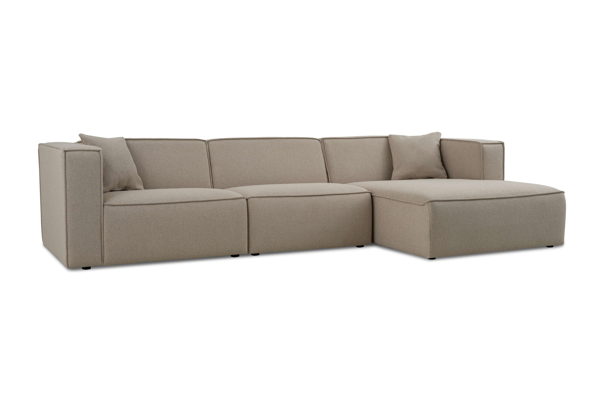 OTTO home Ecksofa »Tammie«, Breite 312 cm, Webstoff fein, bodentief, mit Wellenunterfederung