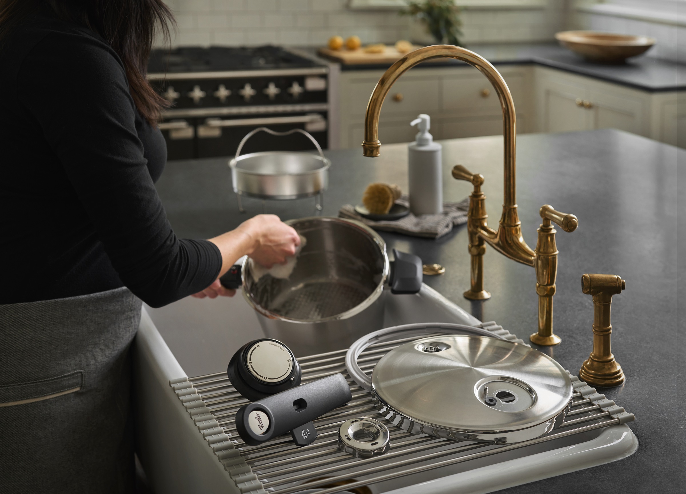 Fissler Schnellkochtopf »Vitavit® Premium Edelstahl Dampfkochtopf mit Einsatz Induktion« 3 tlg. Edelstahl 18/10