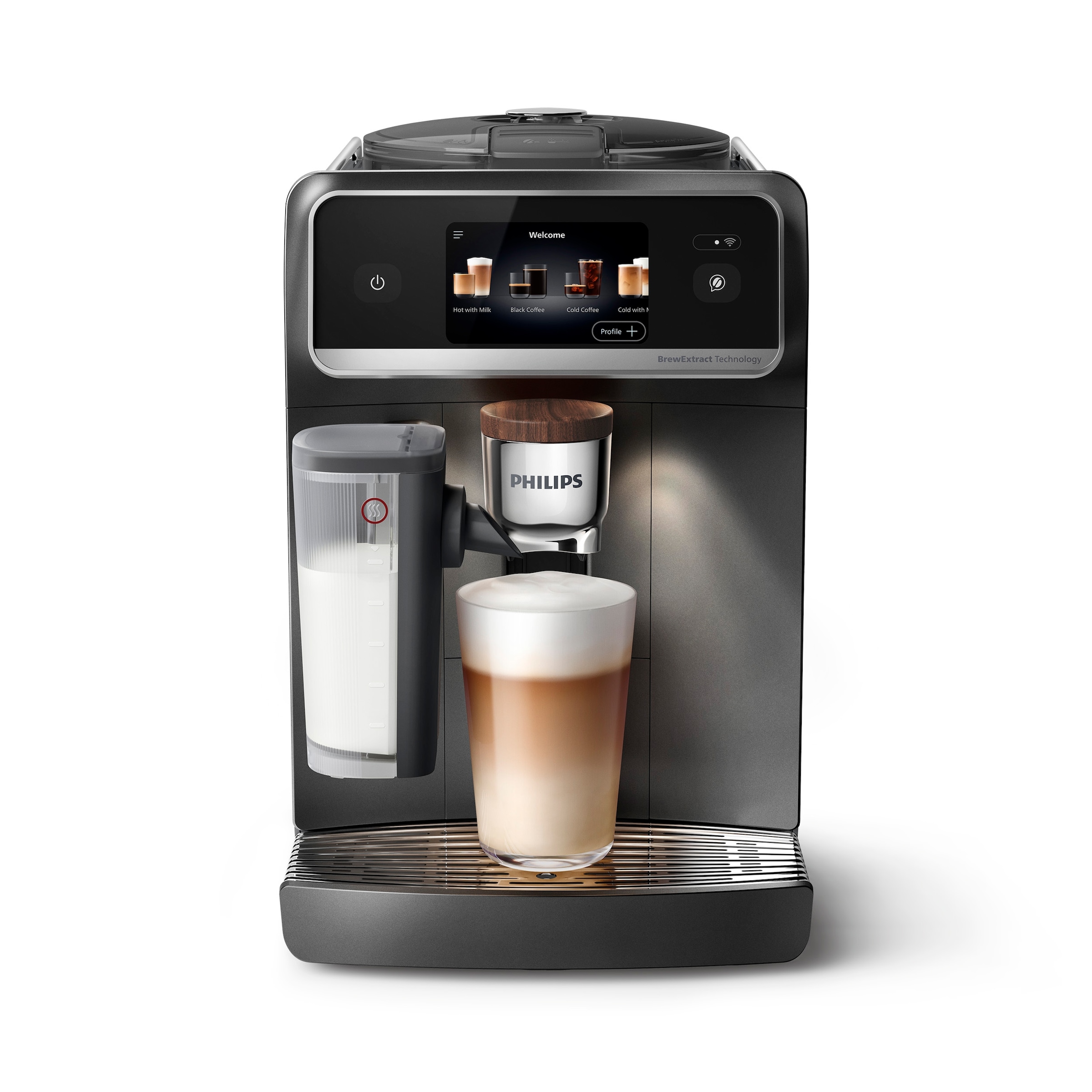 Philips Kaffeevollautomat »EP8757/12 8000 Series Café Aromis, 50 Getränke (heiß oder eisgekühlt)« LatteGo Pro-Milchsystem, BrewExtract Technologie, appfähig