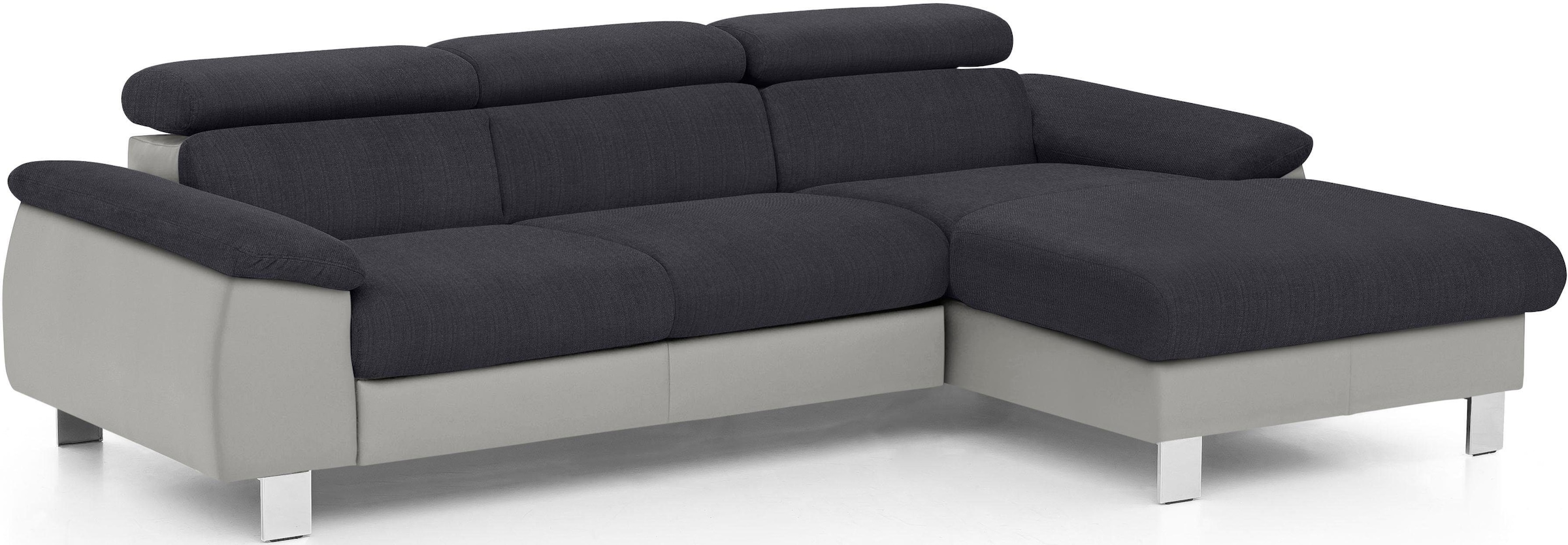 COTTA Polstergarnitur »Komaris L-Form«, (Set), Set bestehend aus: Ecksofa mit Kopfteilverstellung & Hocker