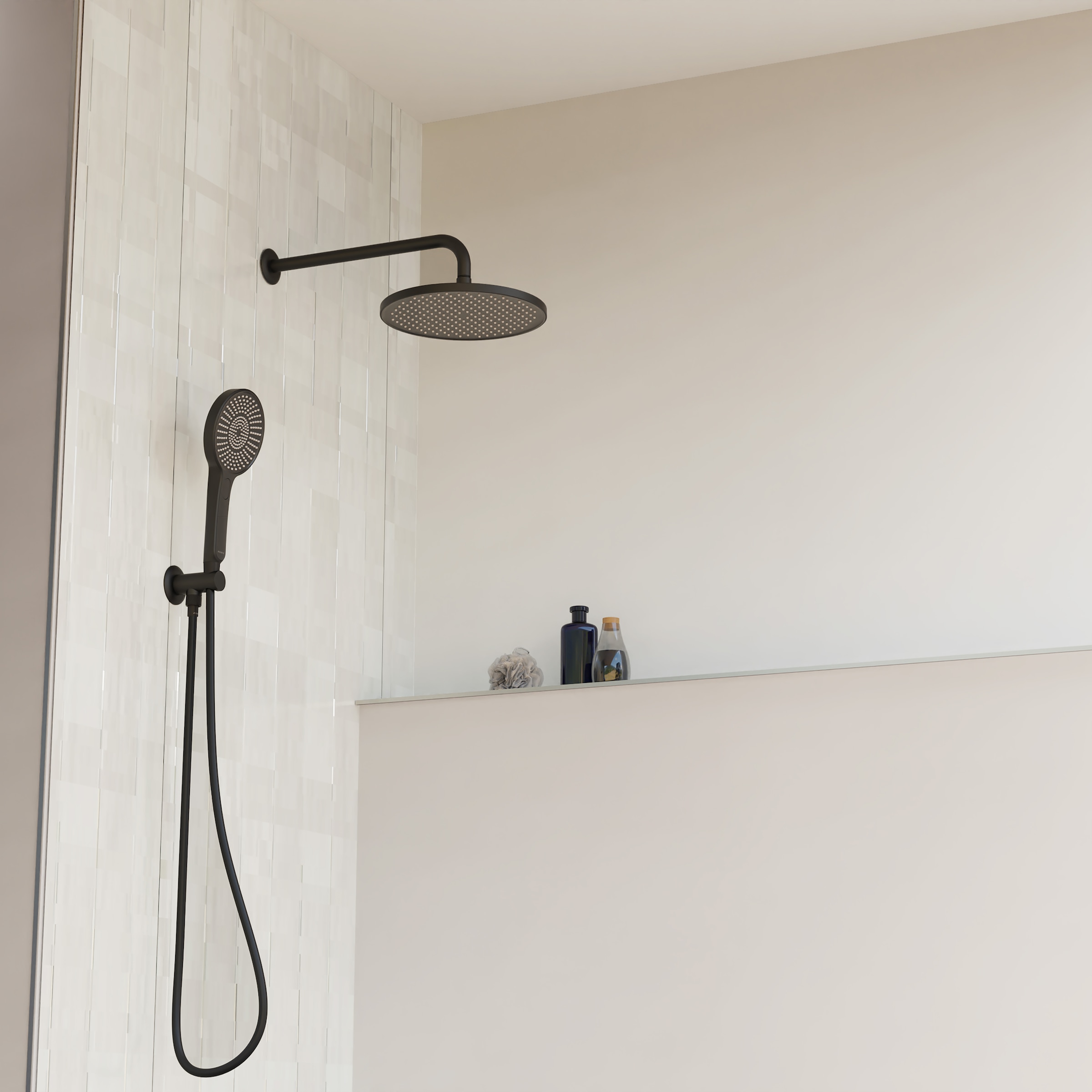 Schütte Brausegarnitur »KARIBIK«, Brause-Komplettset, schwarz matt, für die Dusche, Überkopfbrauseset