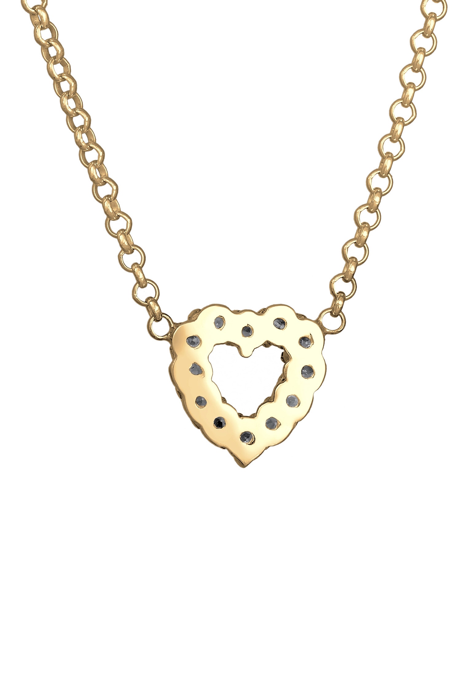 Elli DIAMONDS Silberkette »Halskette Herz Lab Grown Diamanten (0.18 ct) 925 Silber«
