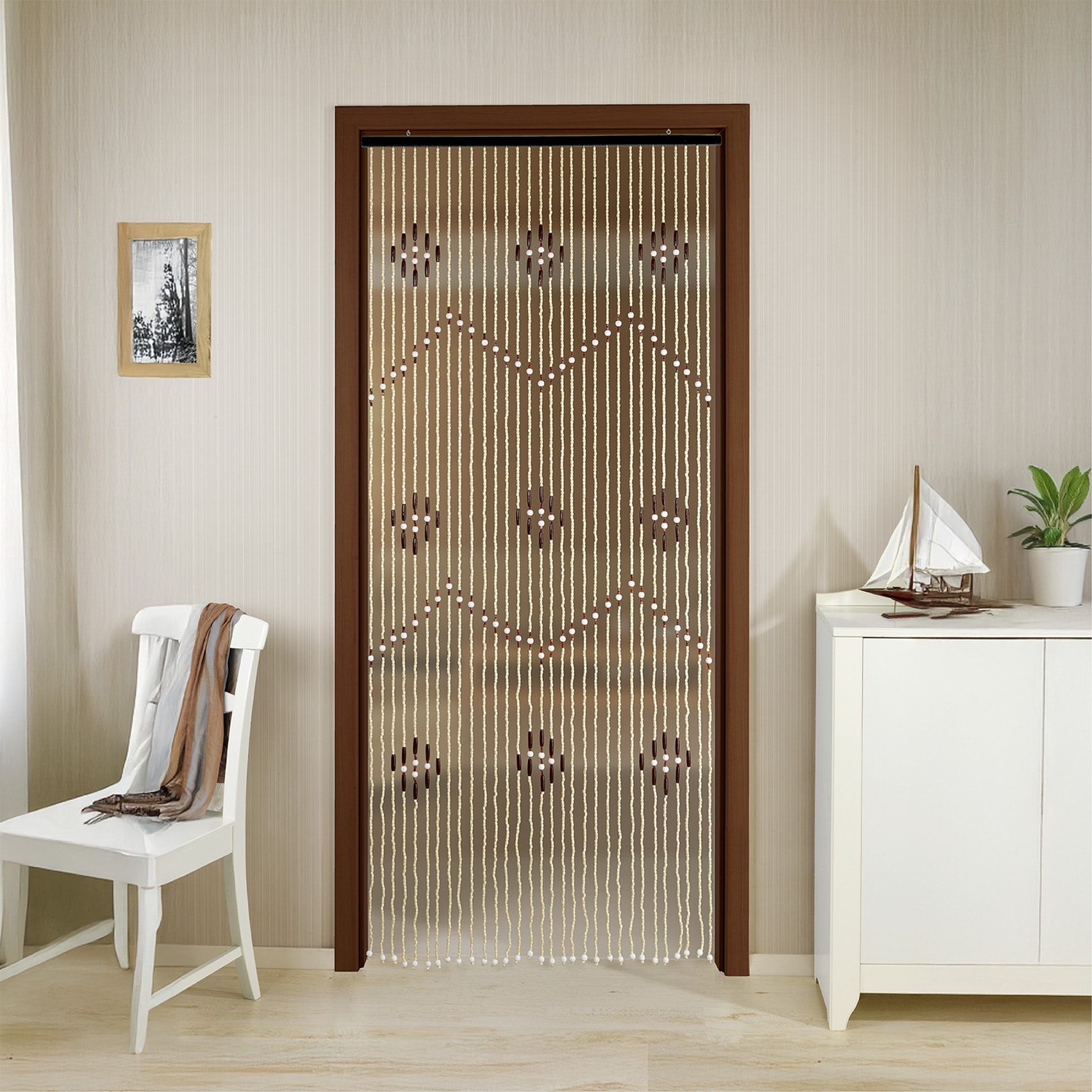 Maximex Insektenschutz-Vorhang »Türvorhang - Holzperlen« 1 Stk. tlg. Insekten- und Sichtschutz aus Bambus, für Balkon oder Terrasse