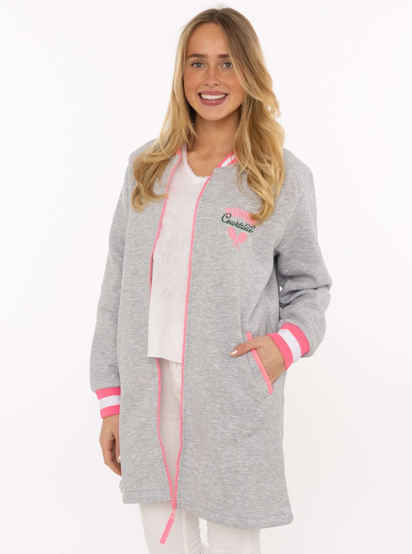 Zwillingsherz Kurzmantel »"Courtside"« Stickerei,Reßverschluß, elastische Bündchen