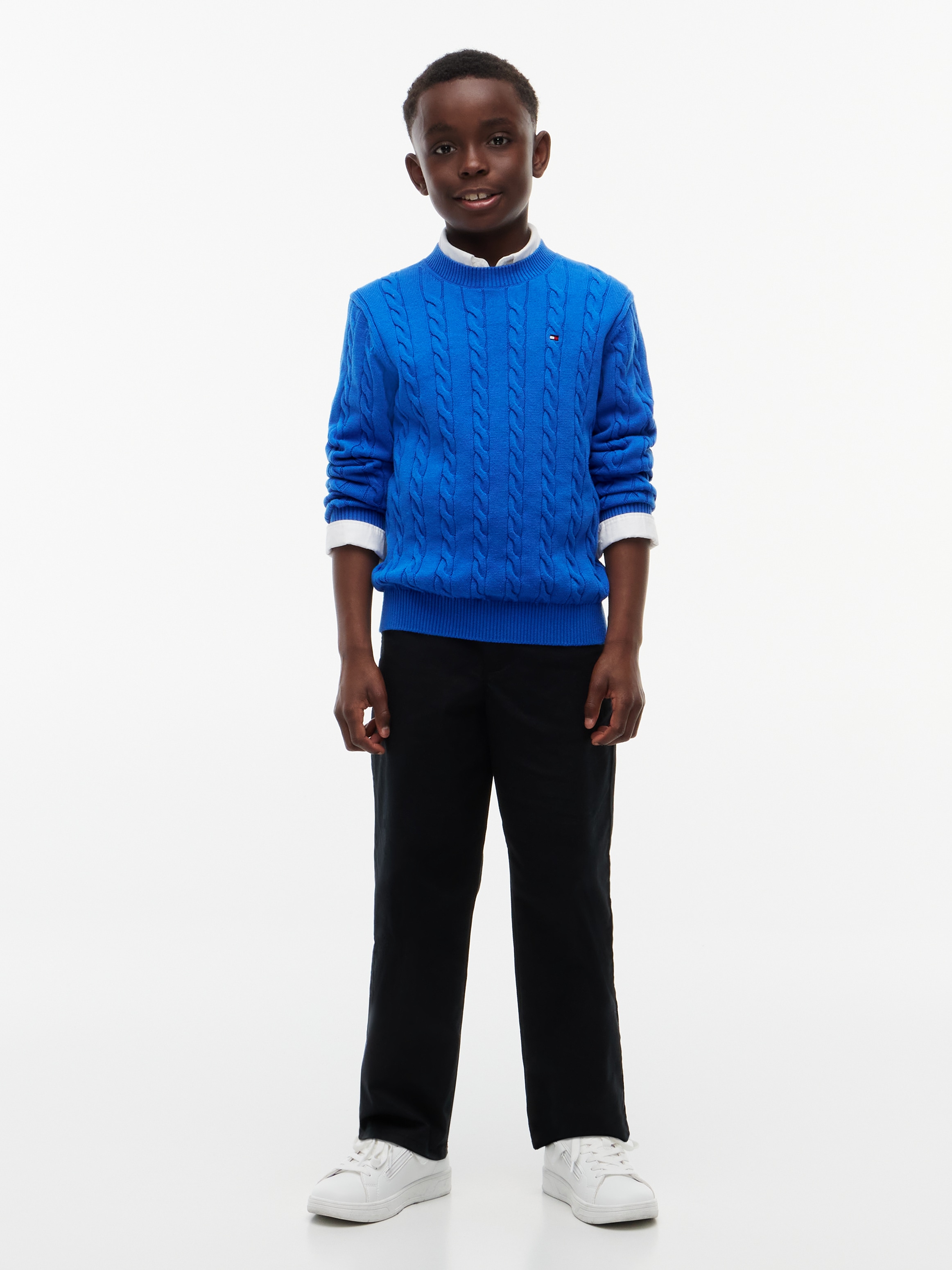 Tommy Hilfiger Strickpullover »COTTON CABLE SWEATER« für Kinder bis 16 Jahre, mit Zopfmuster