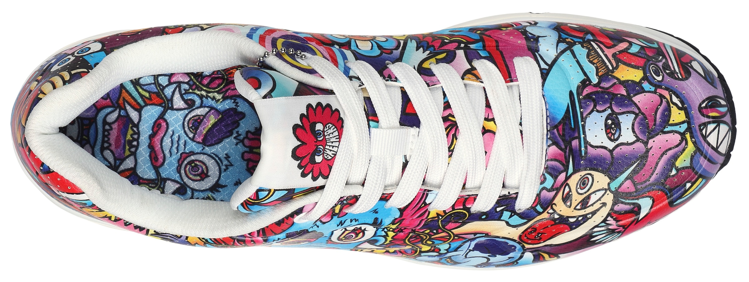 Skechers Sneaker »UNO - COLOR DOODLE«, Keilsneaker, Schnürschuh, Retro Sneaker mit einzigartigem Print