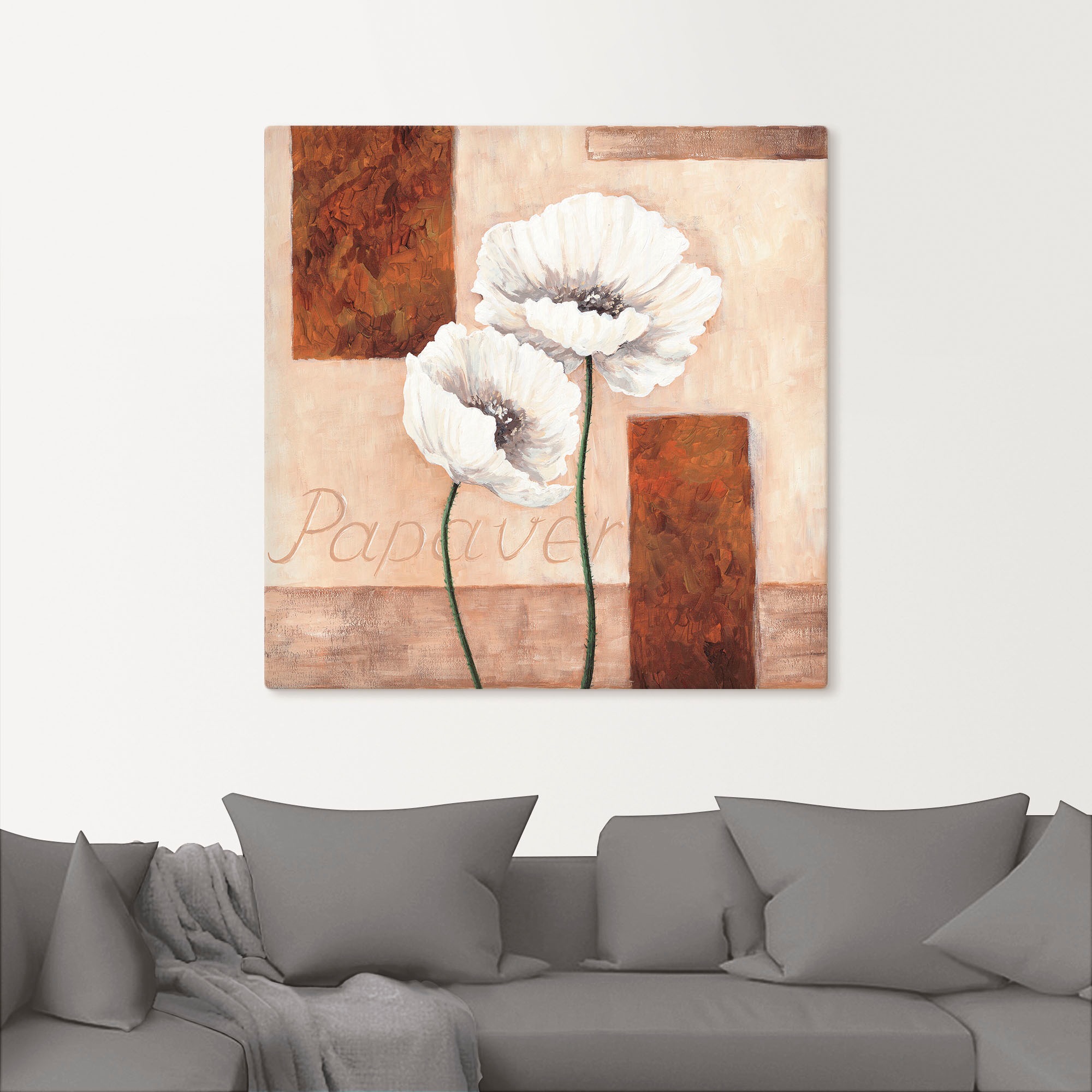 Artland Leinwandbild »Papaver - Mohnblumen«, Blumenbilder, (1 St.), auf Keilrahmen gespannt