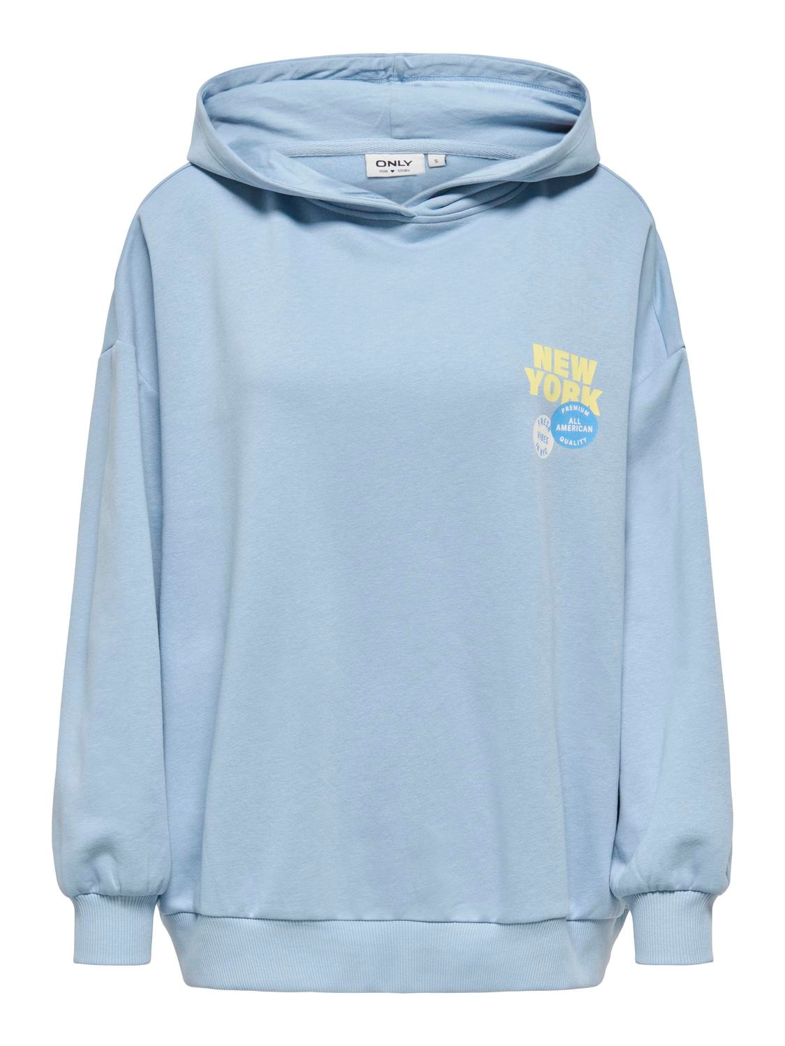 ONLY Sweatshirt »ONLELO L/S PRINT HOOD BOX SWT«, Baumwollmischung, regular fit
