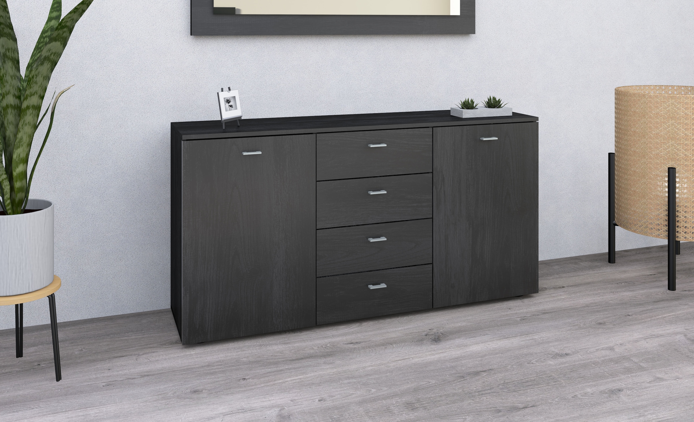 Sideboard »Scala, Breite 139 cm,«, höhenverstellbare Einlegeböden, kleine Griffe