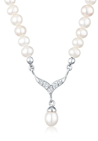 Elli Perlenkette »Collier Süßwasserzuchtperle Zirkonia 925 Silber« kaufen