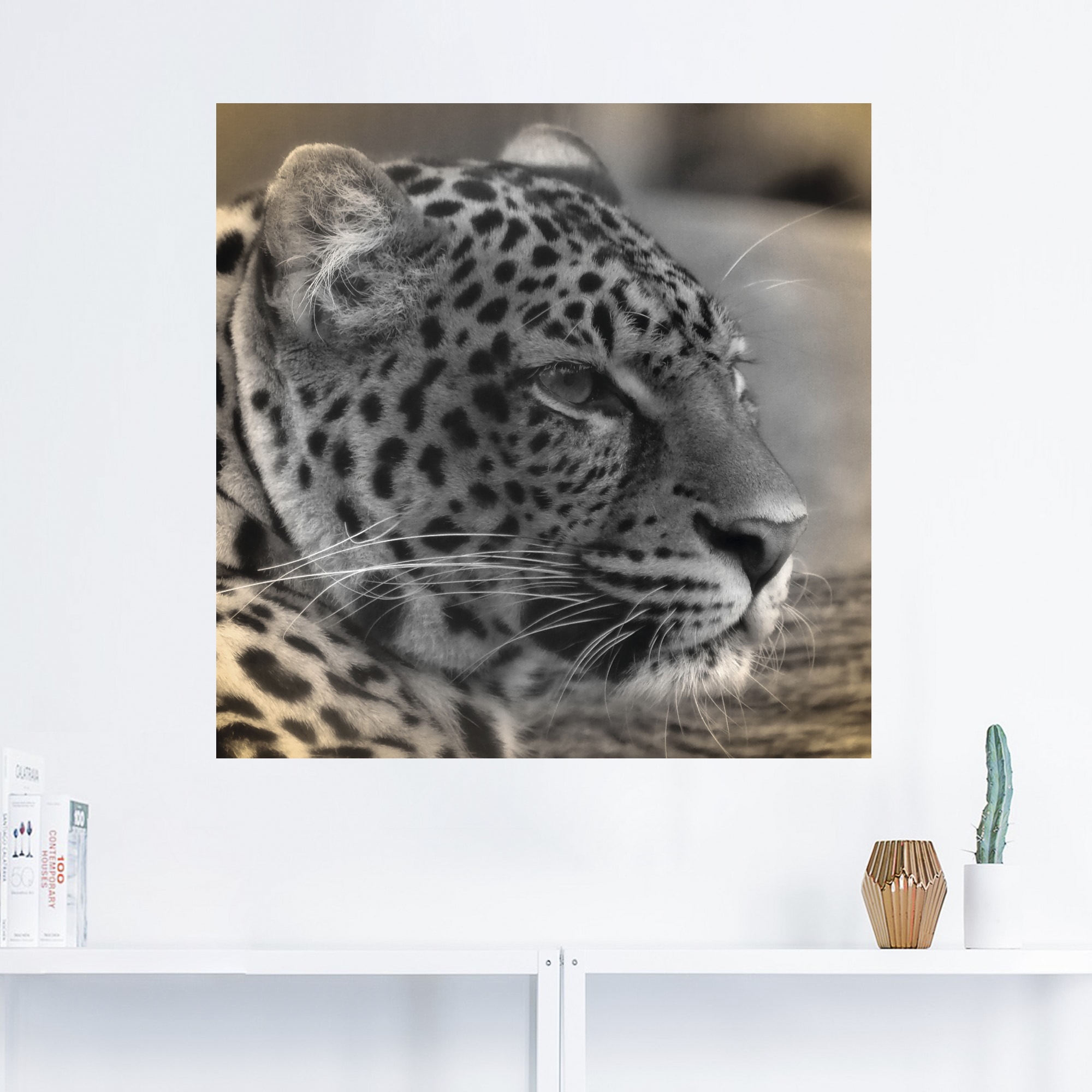 Wandaufkleber versch. oder Wildtiere, St.), kaufen in Profil«, (1 auf Leinwandbild, Alubild, Artland als Rechnung Poster Größen »Leopard Wandbild