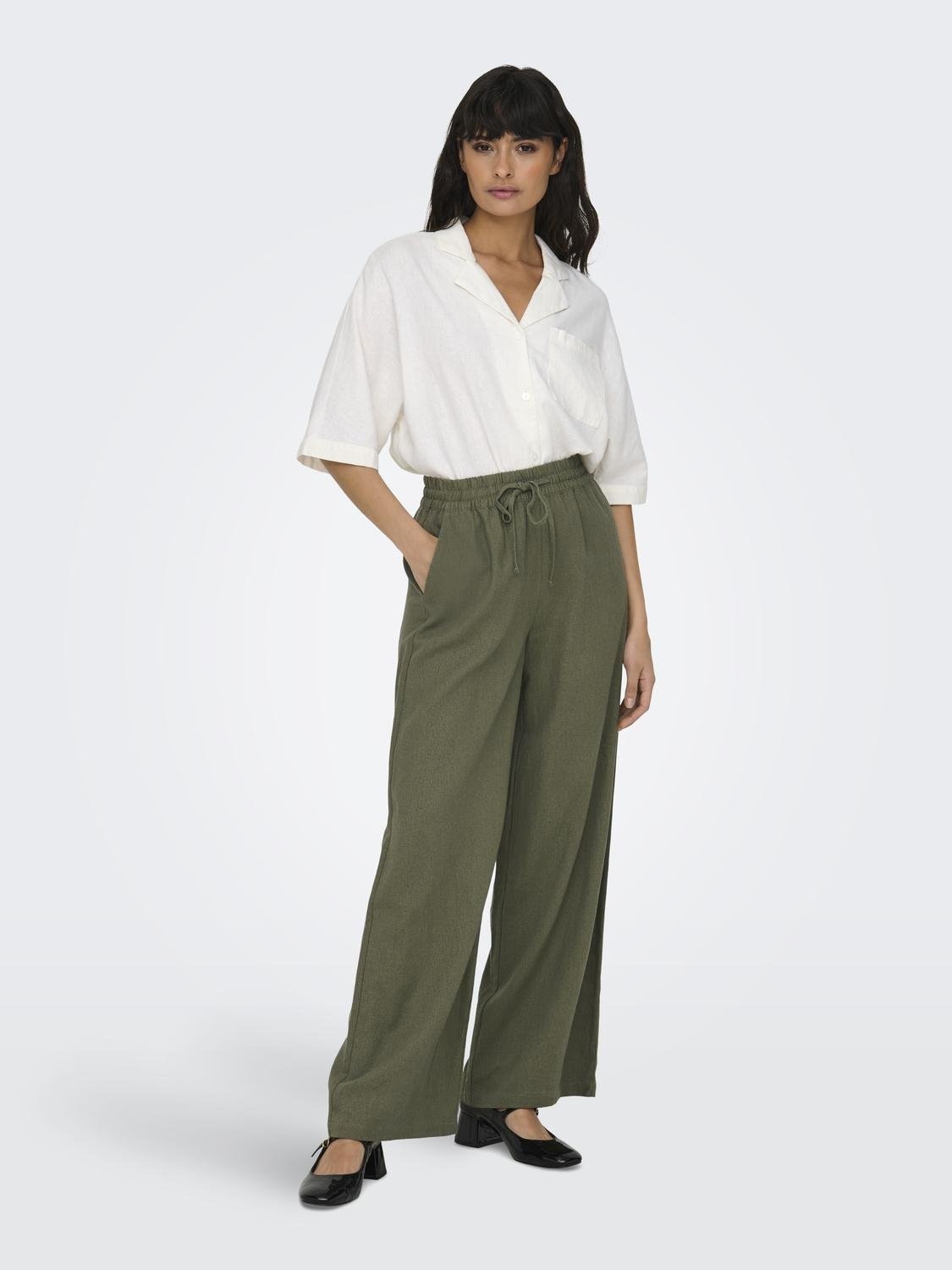 JDY Culotte »JDYSAY LINEN HW WIDE PANT WVN NOOS«