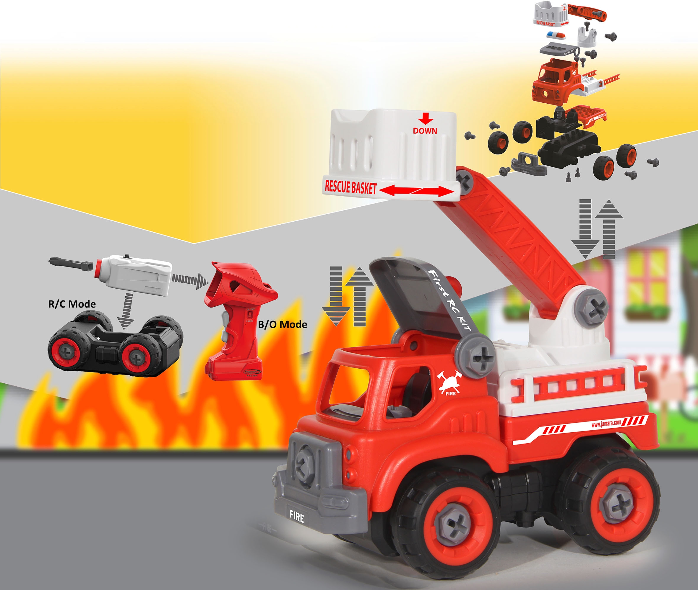 Jamara RC-Auto »First RC - Feuerwehrauto«, (33 tlg.), mit Akkuschrauber