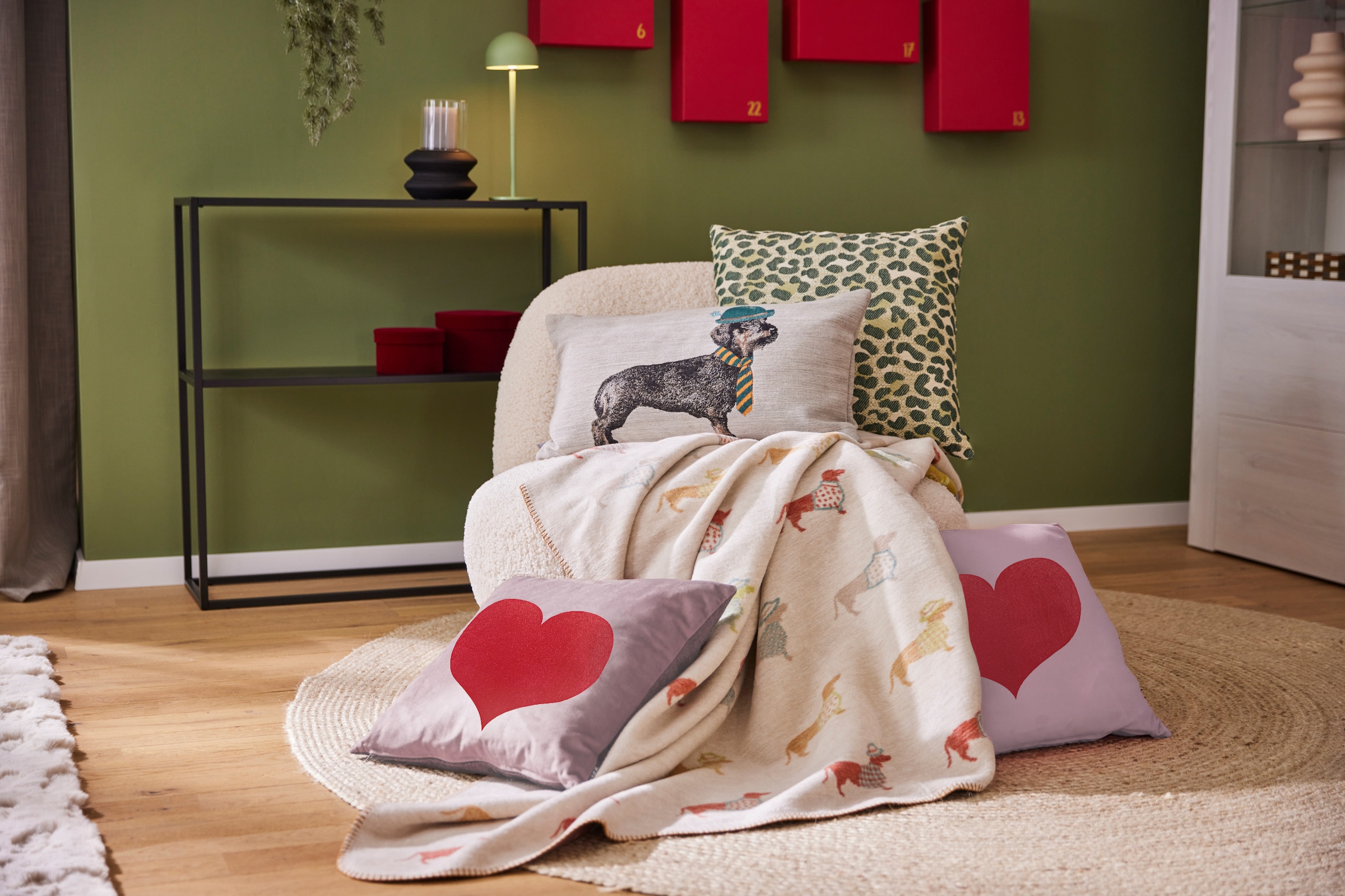 H.O.C.K. Dekokissen »Sweet-Heart« Dekokissen inkl. Füllung, 45x45cm, Herzmotiv, Herz