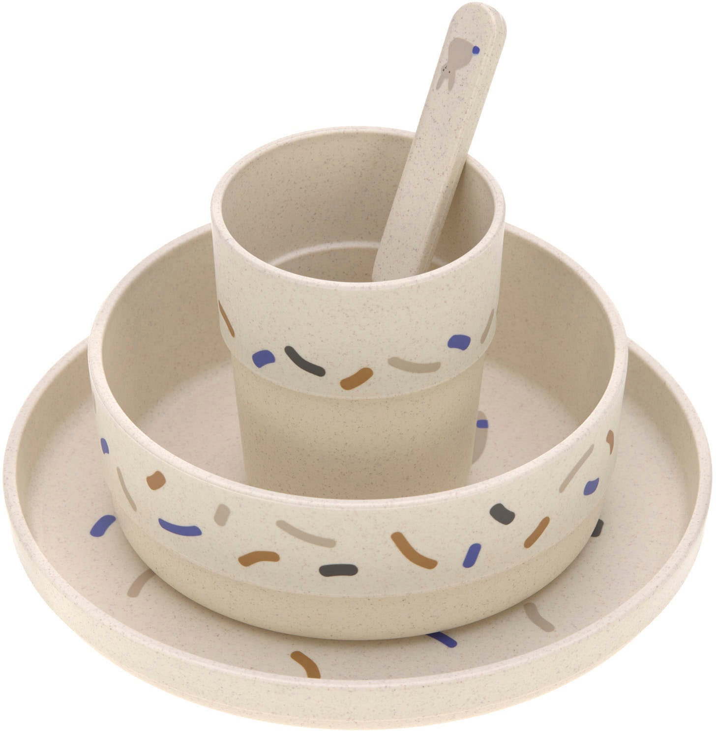 LÄSSIG Kindergeschirr-Set »Little Mateys, royal blue«, (Set, 4 tlg.)