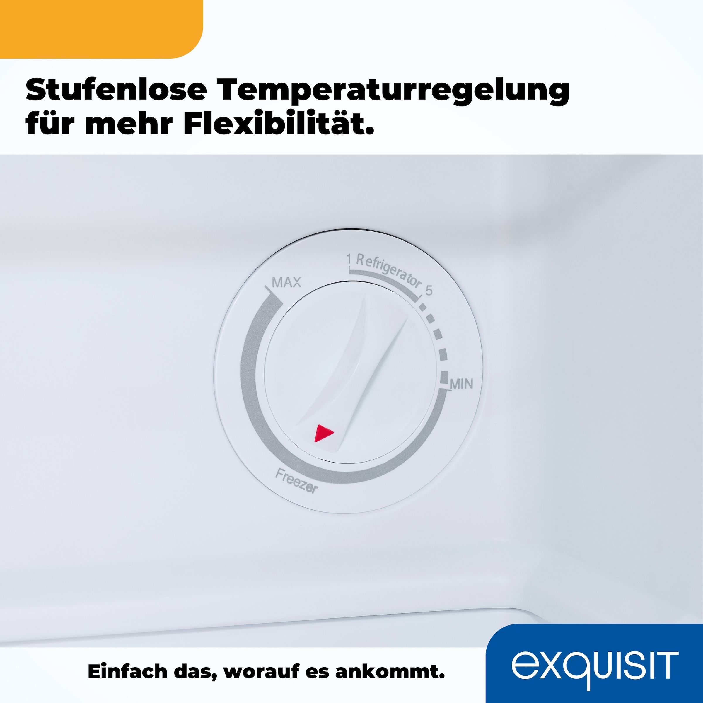 exquisit Gefrierschrank »GB40-050C weiss« 49,5 cm hoch 47,5 cm breit Kompakt & leise |Thermostat für Temperaturwahl | 4 Sterne Gefrieren