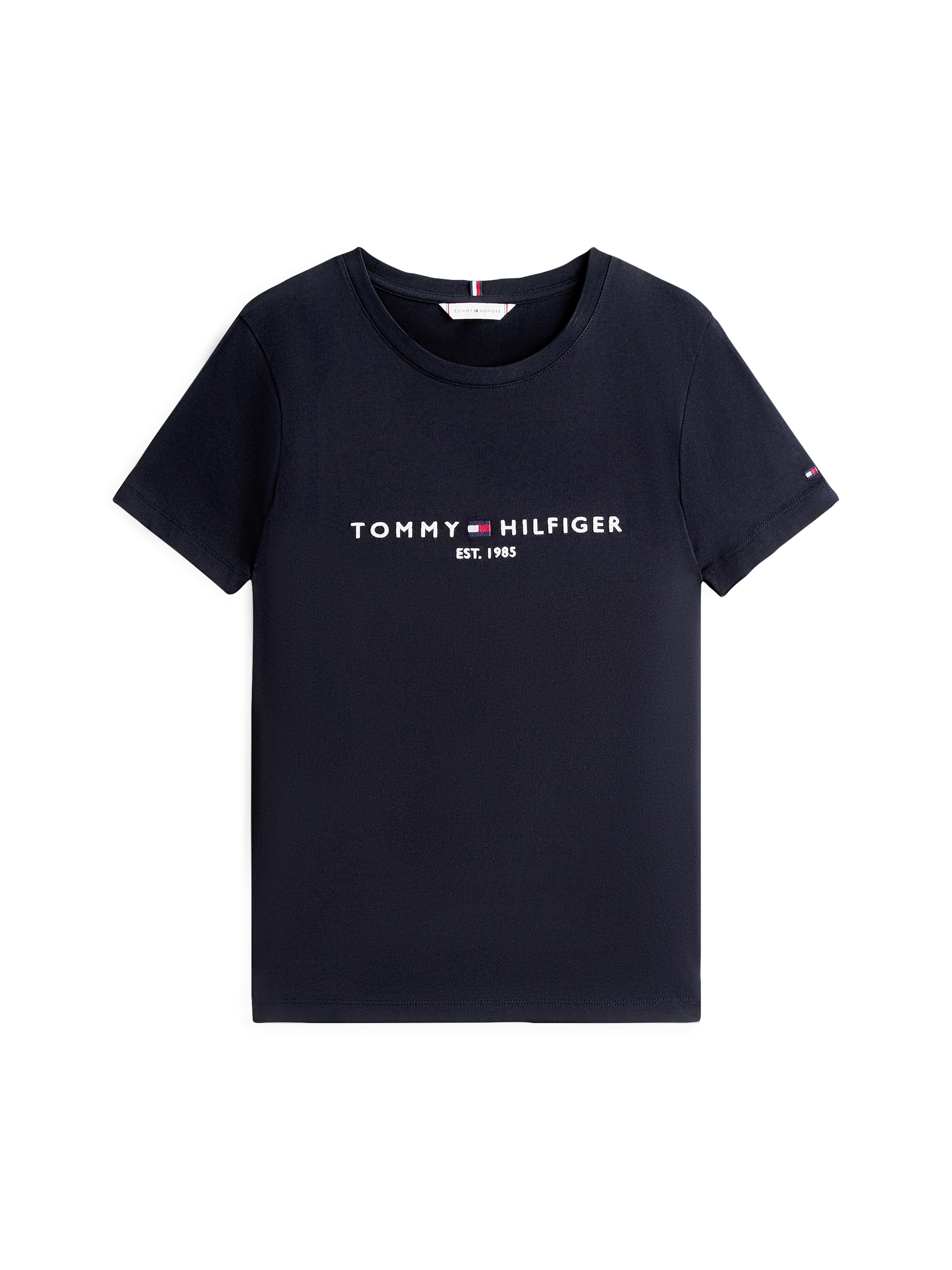 Tommy Hilfiger Rundhalsshirt »HERITAGE HILFIGER C-NK REG TEE« mit gesticktem Tommy Hilfiger Linear Logo-Schriftzug