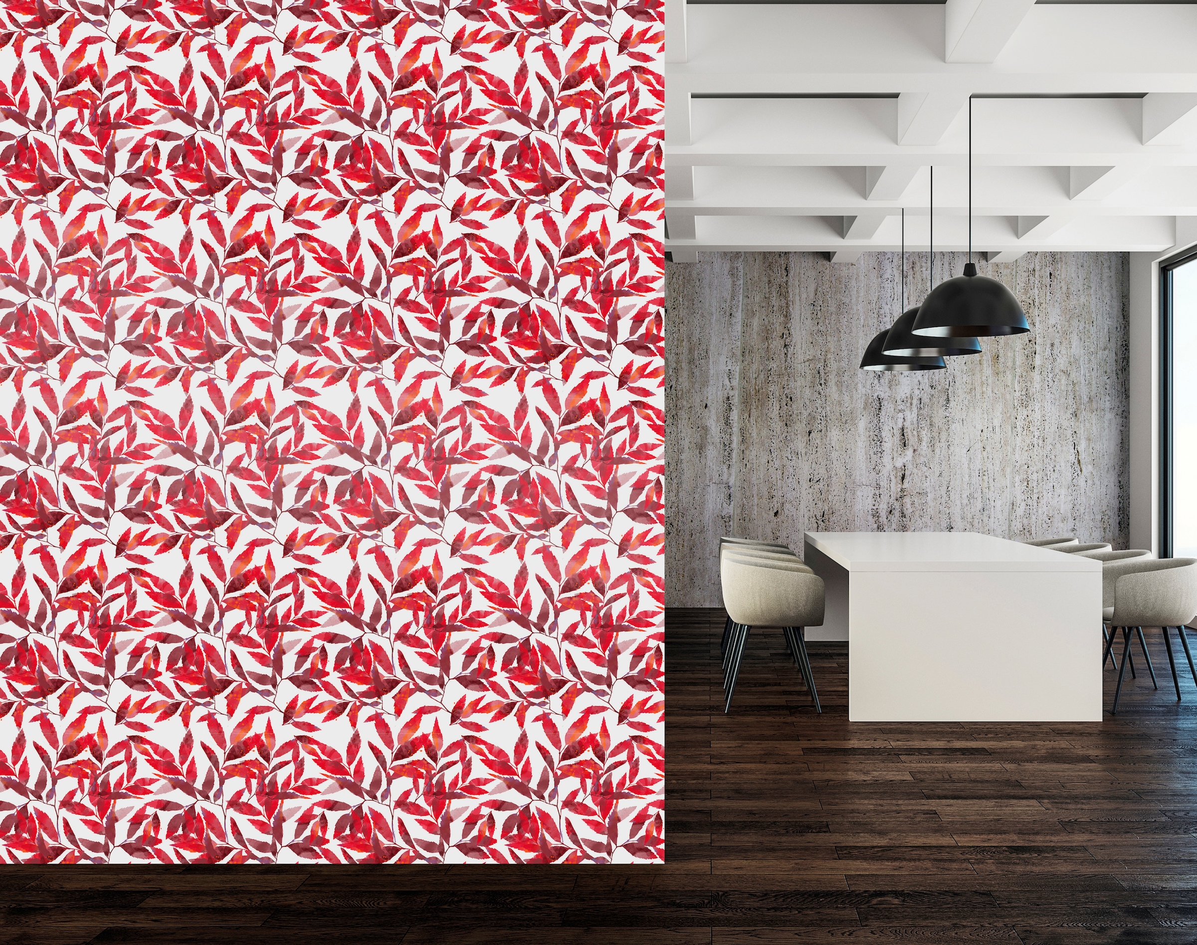 queence Vinyltapete »Karin«, bedruckt-Motiv-botanisch-floral-gemustert-natürlich, 90x250cm, selbstklebend, kinderleichte Anbringung, Sticker