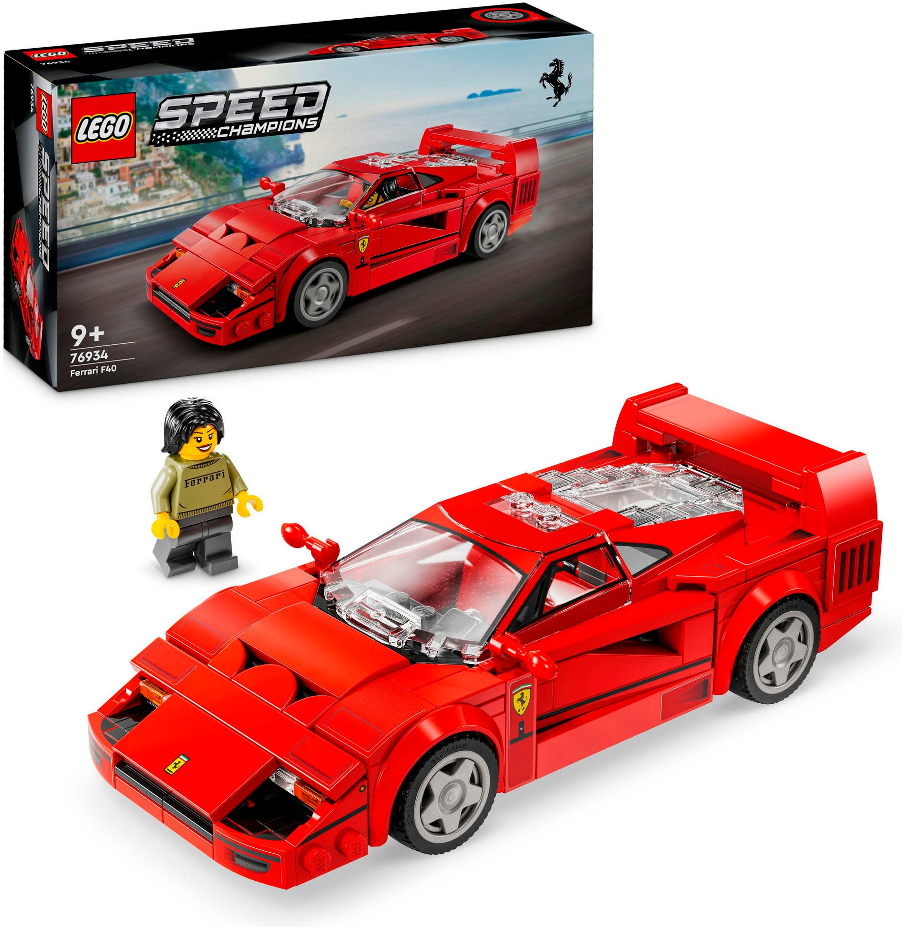 Konstruktionsspielsteine »Ferrari F40 Supersportwagen (76934), LEGO Speed Champions«,...