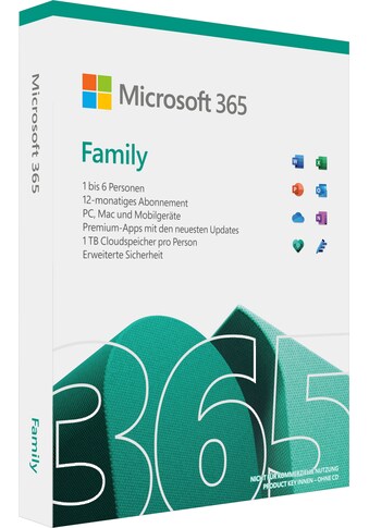 Microsoft Officeprogramm »original Microsoft 365 Family f. bis zu 6 Personen,... kaufen