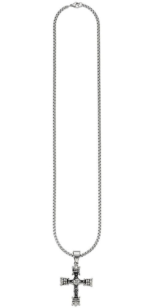 Bruno Banani Kette mit Anhänger »Schmuck Geschenk Venezianerkette Gothic Kreuz, B4115N/20/00/55«, mit Glasstein