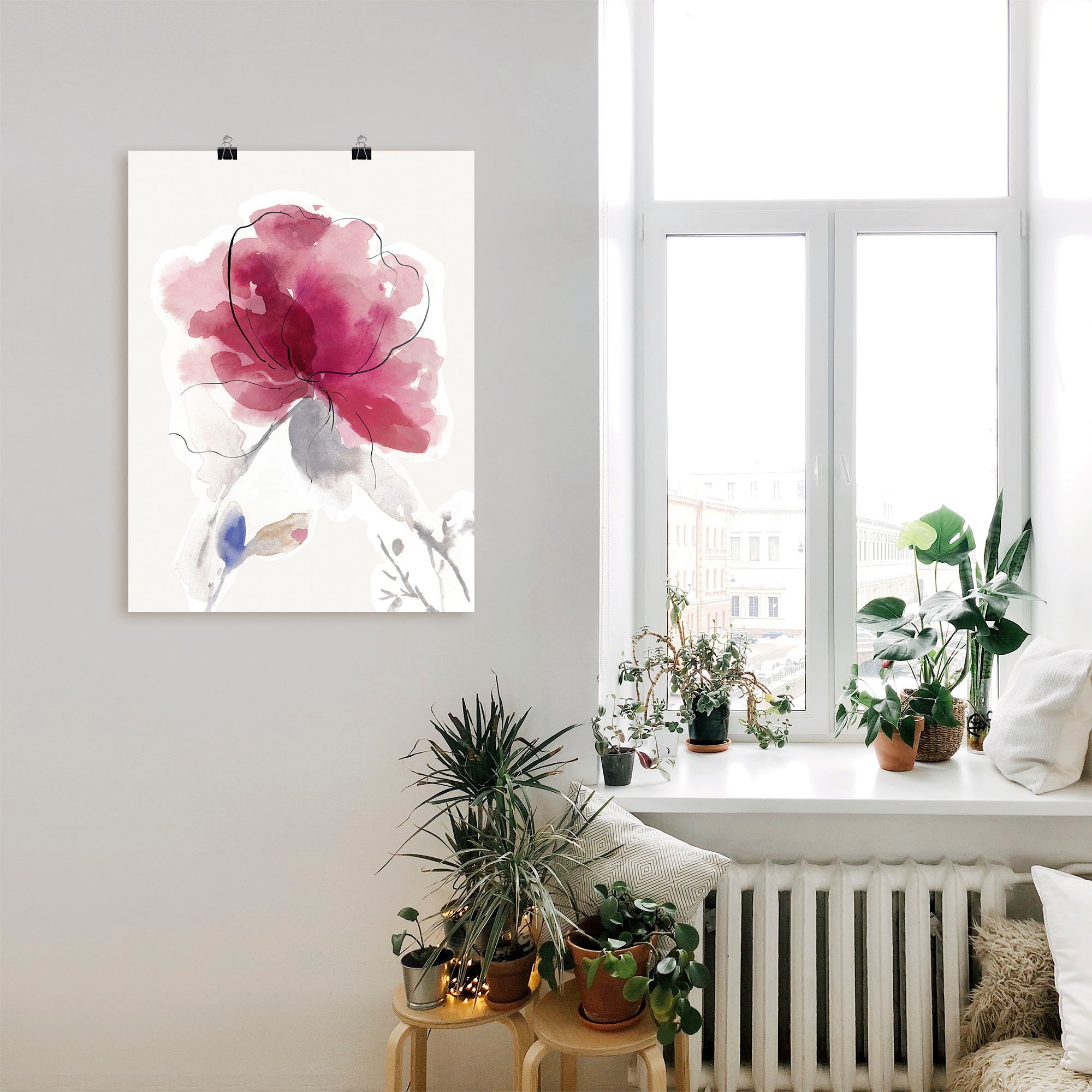 Artland Wandbild »Rosige Blüte II.«, bequem Poster St.), Leinwandbild, Alubild, als versch. (1 Größen Blumenbilder, Wandaufkleber in oder kaufen