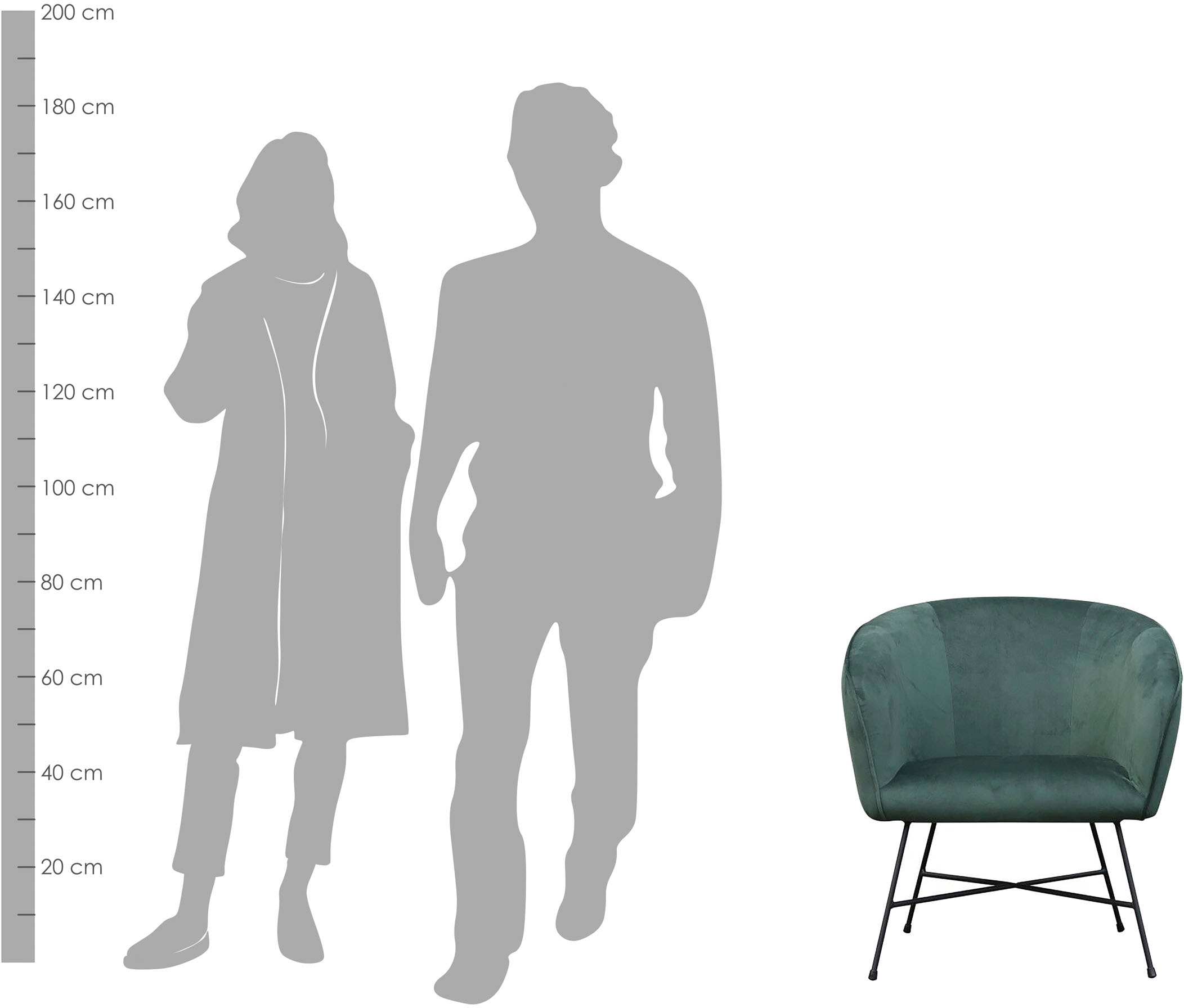 Homexperts Sessel »IZZY«, mit verschiedenen Bezügen und elegantem Gestell