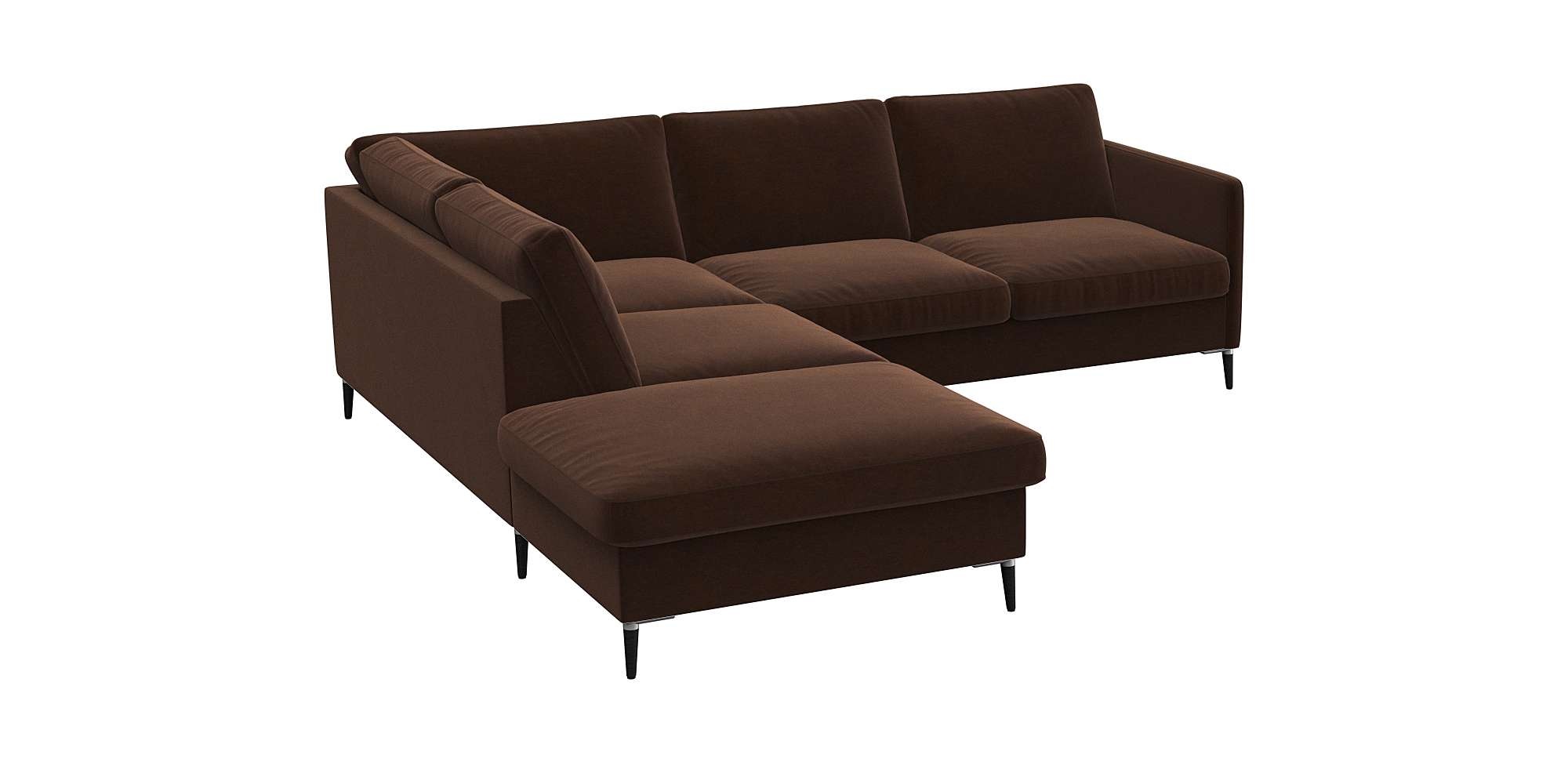 FLEXLUX Ecksofa »Fiore, L-Form«, schmale Armlehnen, Füße Alu/schwarz, B/T 234/225cm, Kaltschaum im Sitz