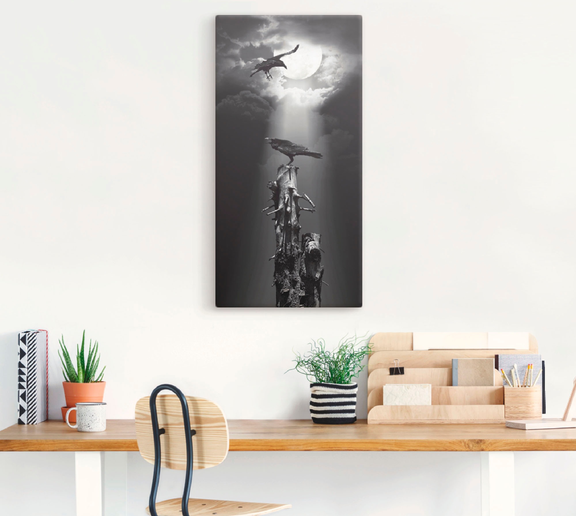 Artland Wandbild »Raben in der Nacht«, Vögel, (1 St.), als Leinwandbild, Poster, Wandaufkleber in verschied. Größen