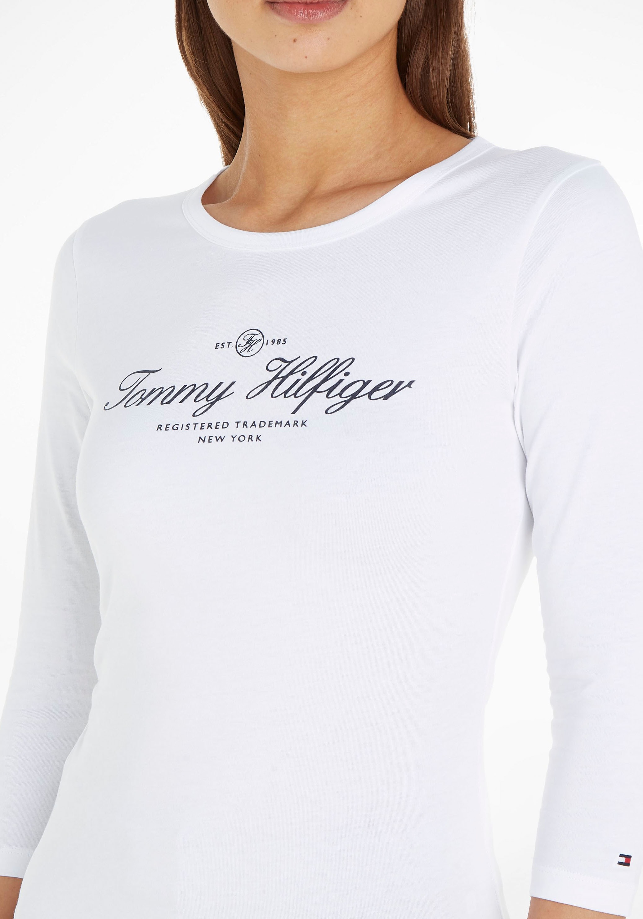 Tommy Hilfiger Langarmshirt »SLIM SIGNATURE 3/4SLV«, bei mit ♕ OPEN Tommy Hilfiger Logo-Schriftzug Signature NK