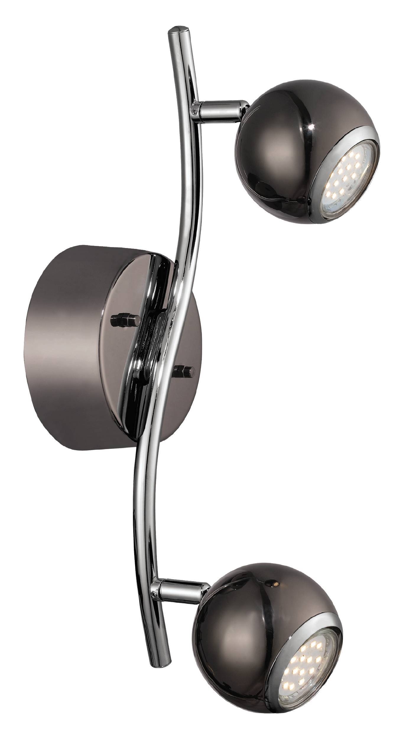 EGLO Deckenleuchte »Bimeda Deckenlampe, Flurlampe, Deckenstrahler aus Metall, GU10, Lampe« GU10 1 Stk. Warmweiß Spot - L36,5 x B10 cm - nickel-nero, chrom - 2X2,8W inkl.